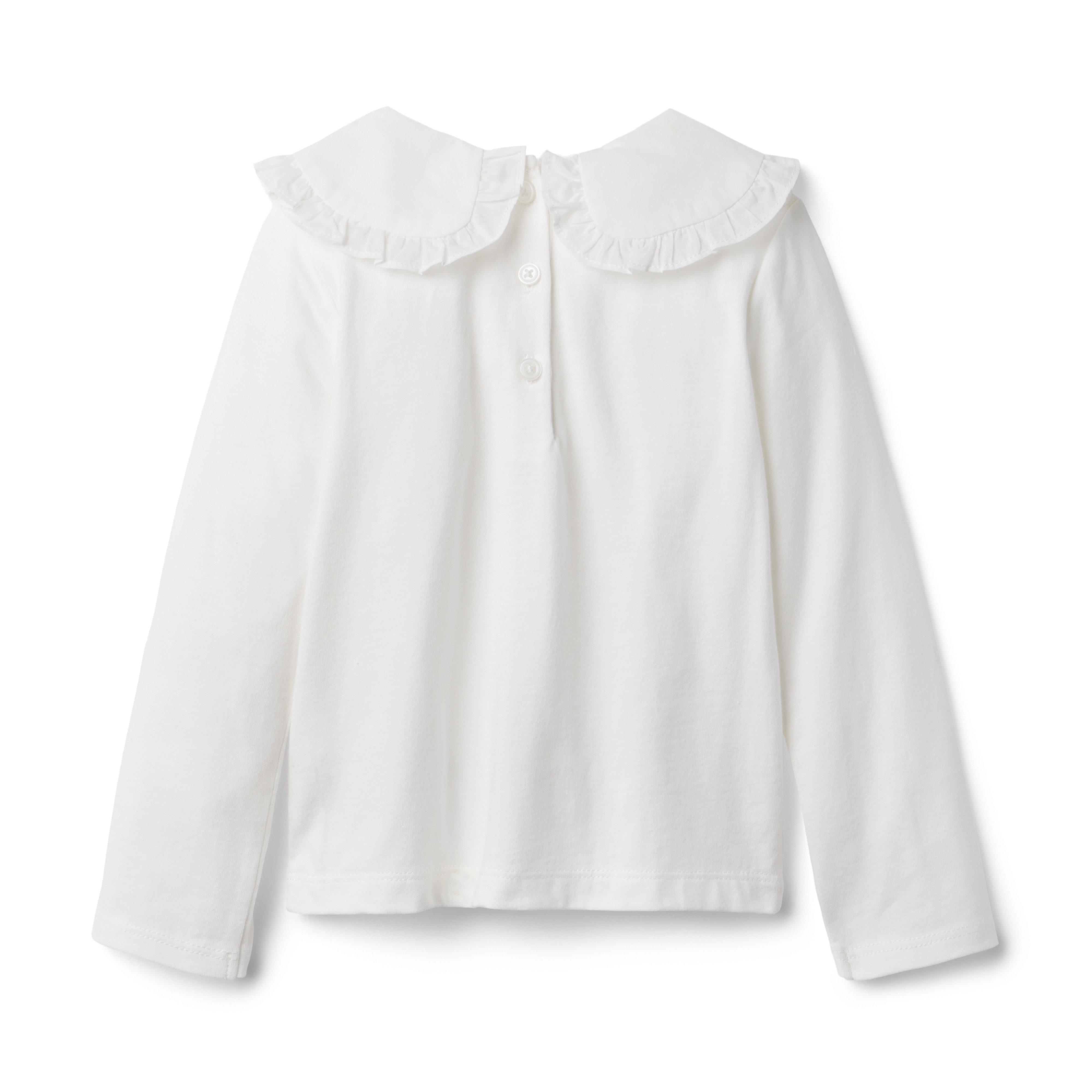 Ruffle Trim Collar Jersey Top image number 1