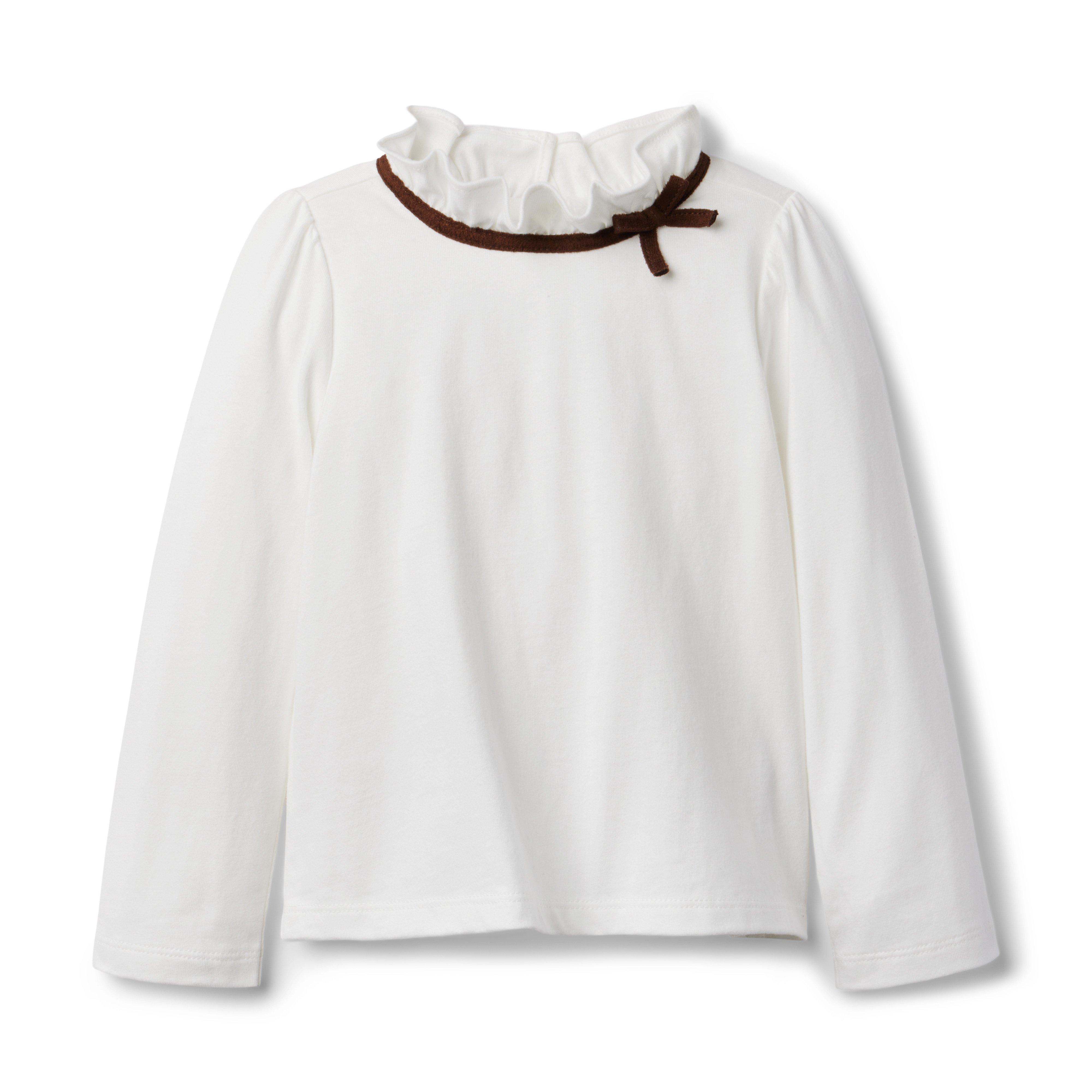 Ruffle Collar Bow Jersey Top image number 0