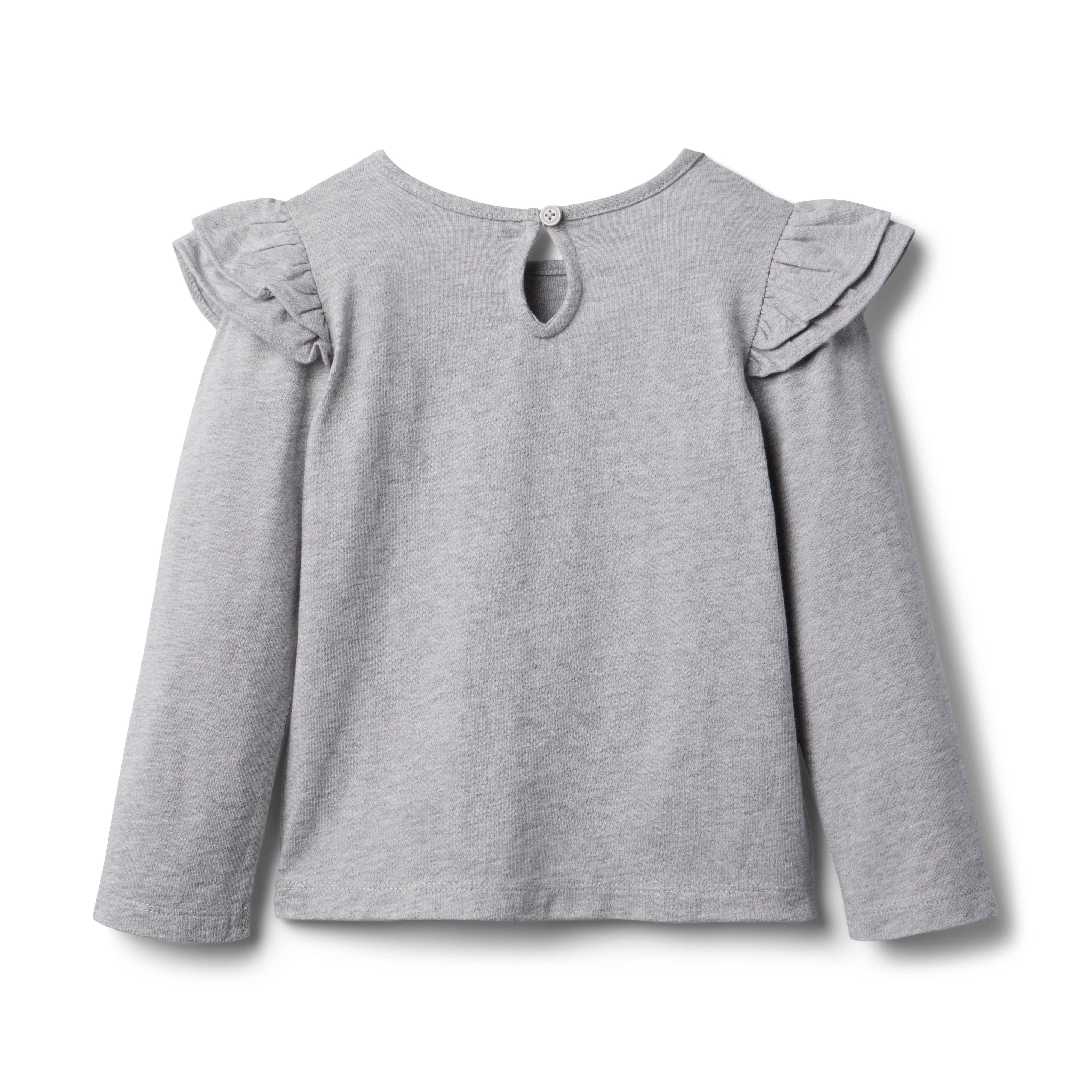 Girl Pigeon Wing Heather Ballerina Ruffle Shoulder Tee by Janie and Jack