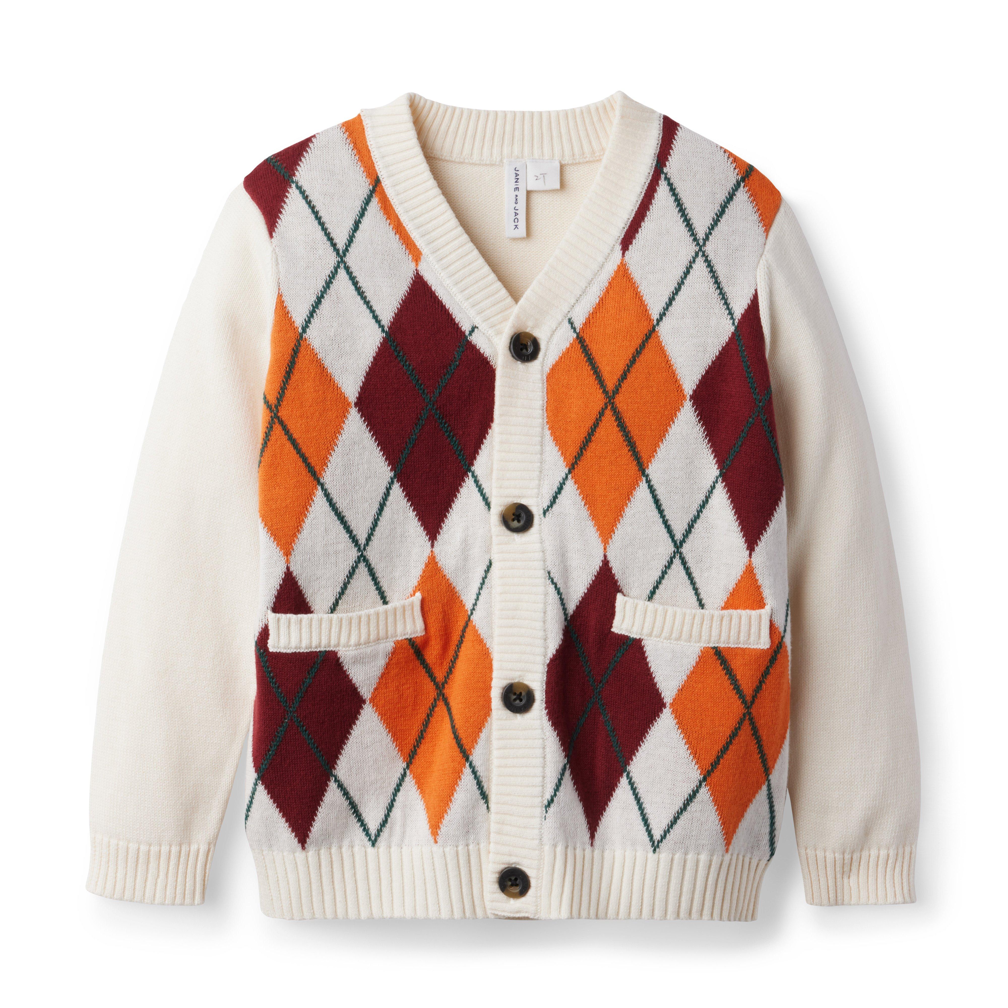 Boy Eggnog Argyle Argyle Cardigan by Janie and Jack