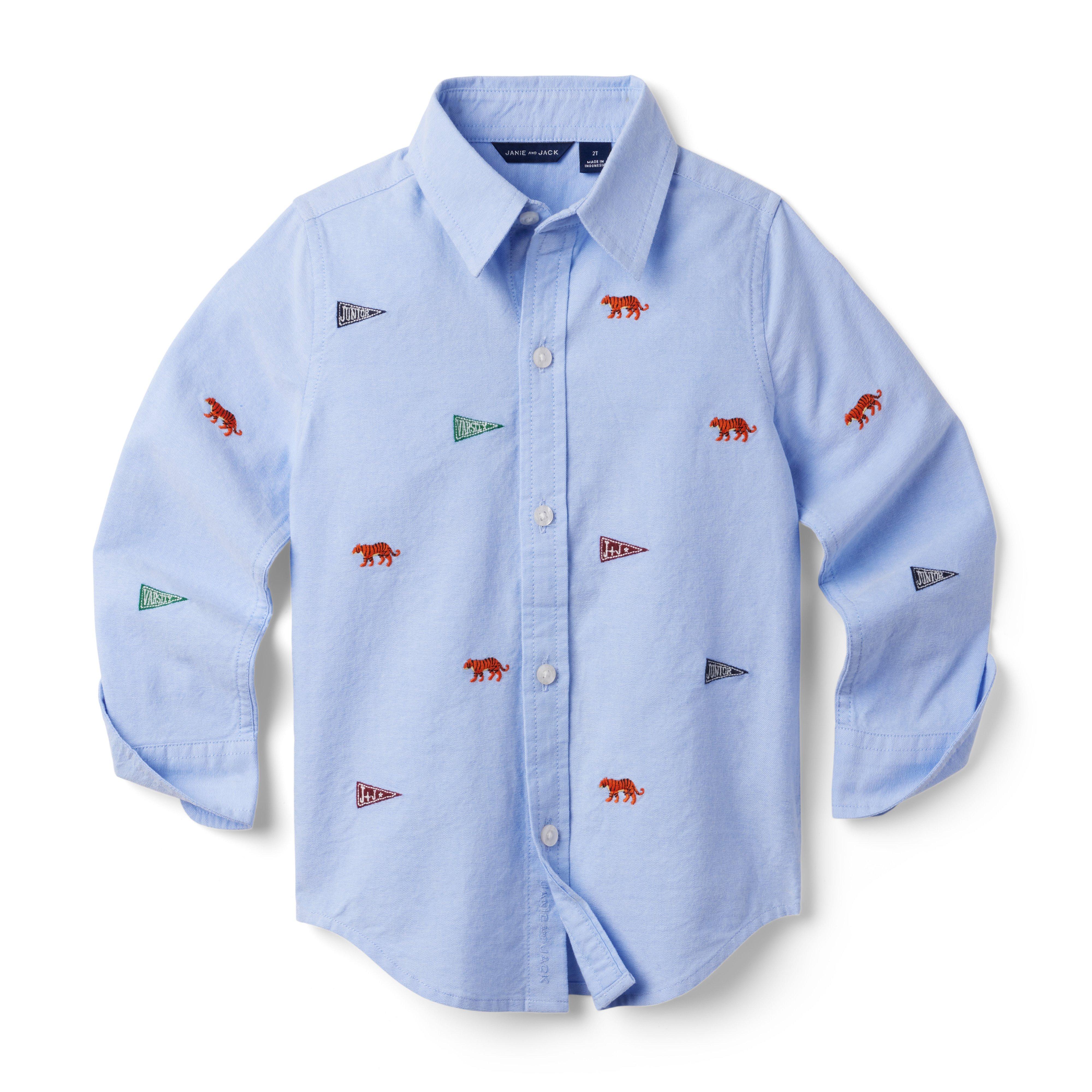 Embroidered Tiger Flag Oxford Shirt image number 0