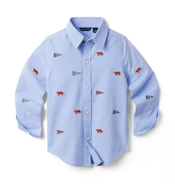 Embroidered Tiger Flag Oxford Shirt