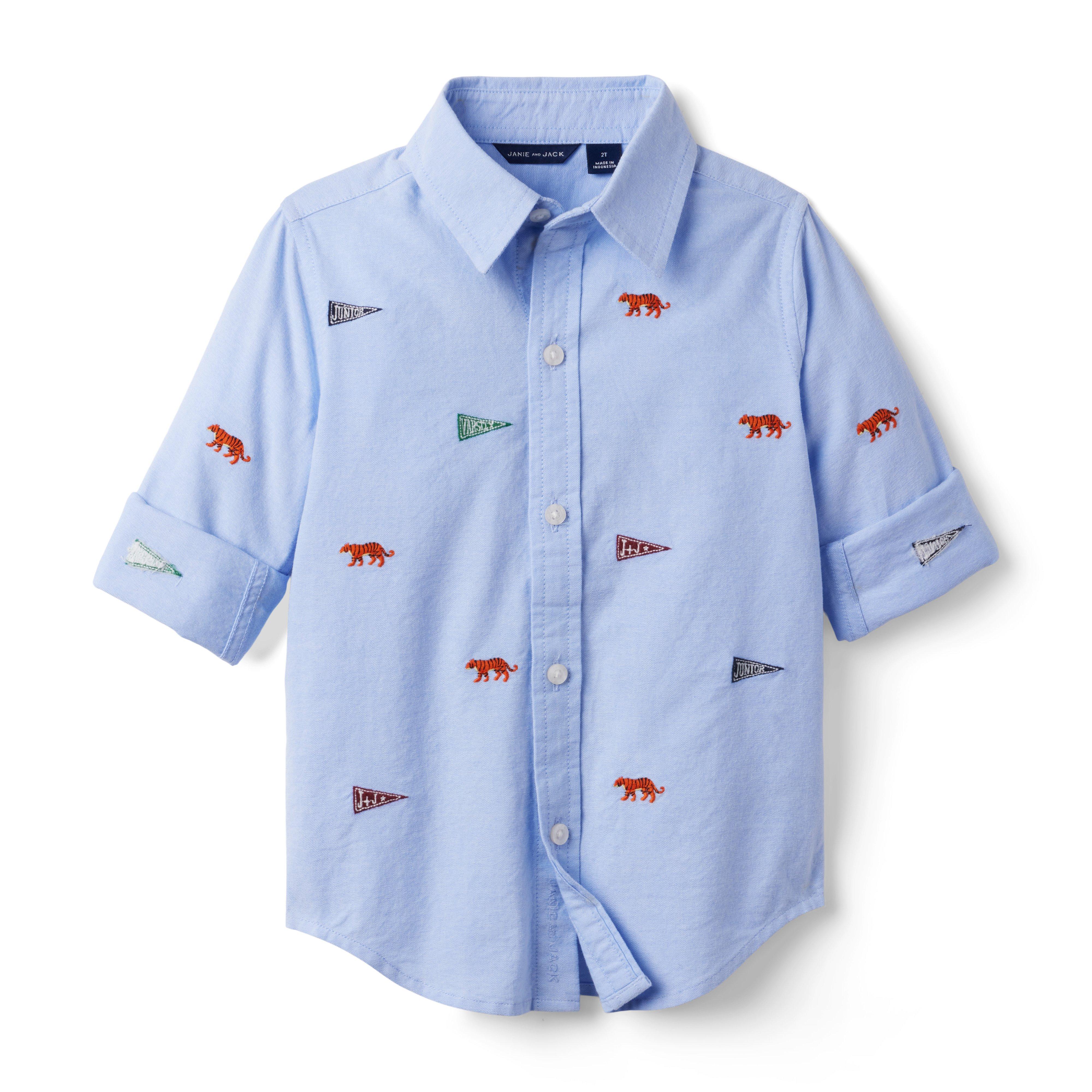 Embroidered Tiger Flag Oxford Shirt image number 2