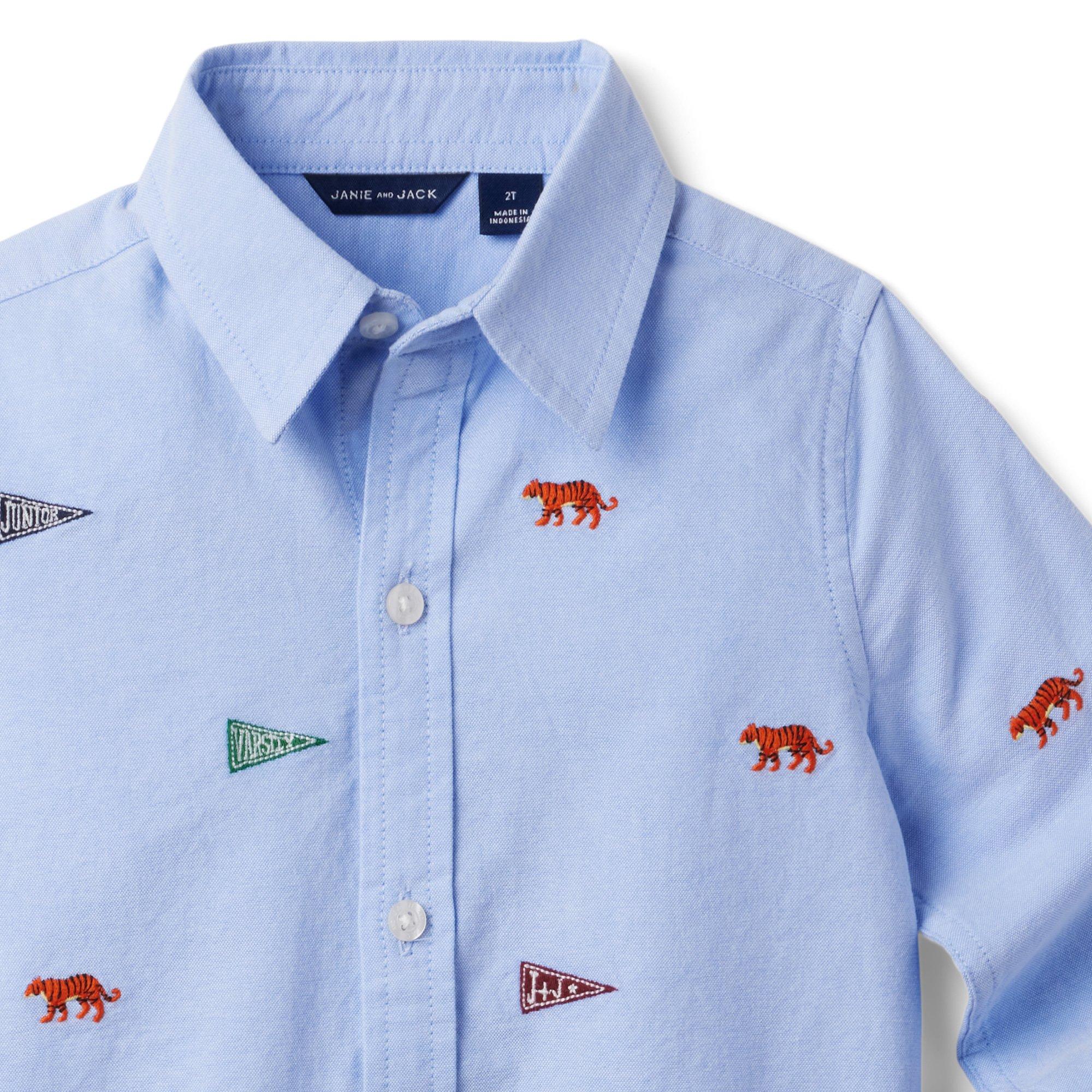 Embroidered Tiger Flag Oxford Shirt image number 3