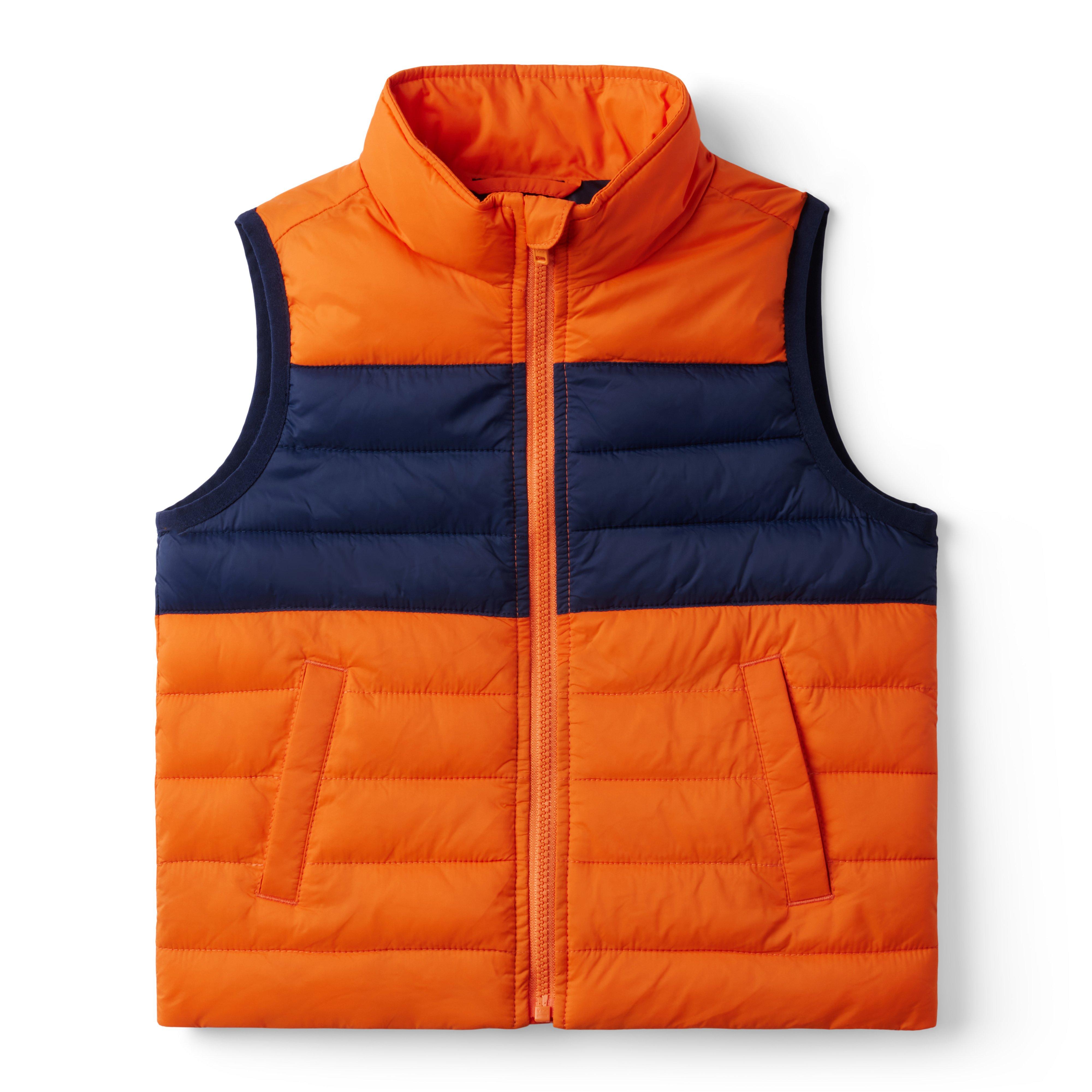 Boy Orange You Glad Colorblocked Puffer Vest by Janie and Jack