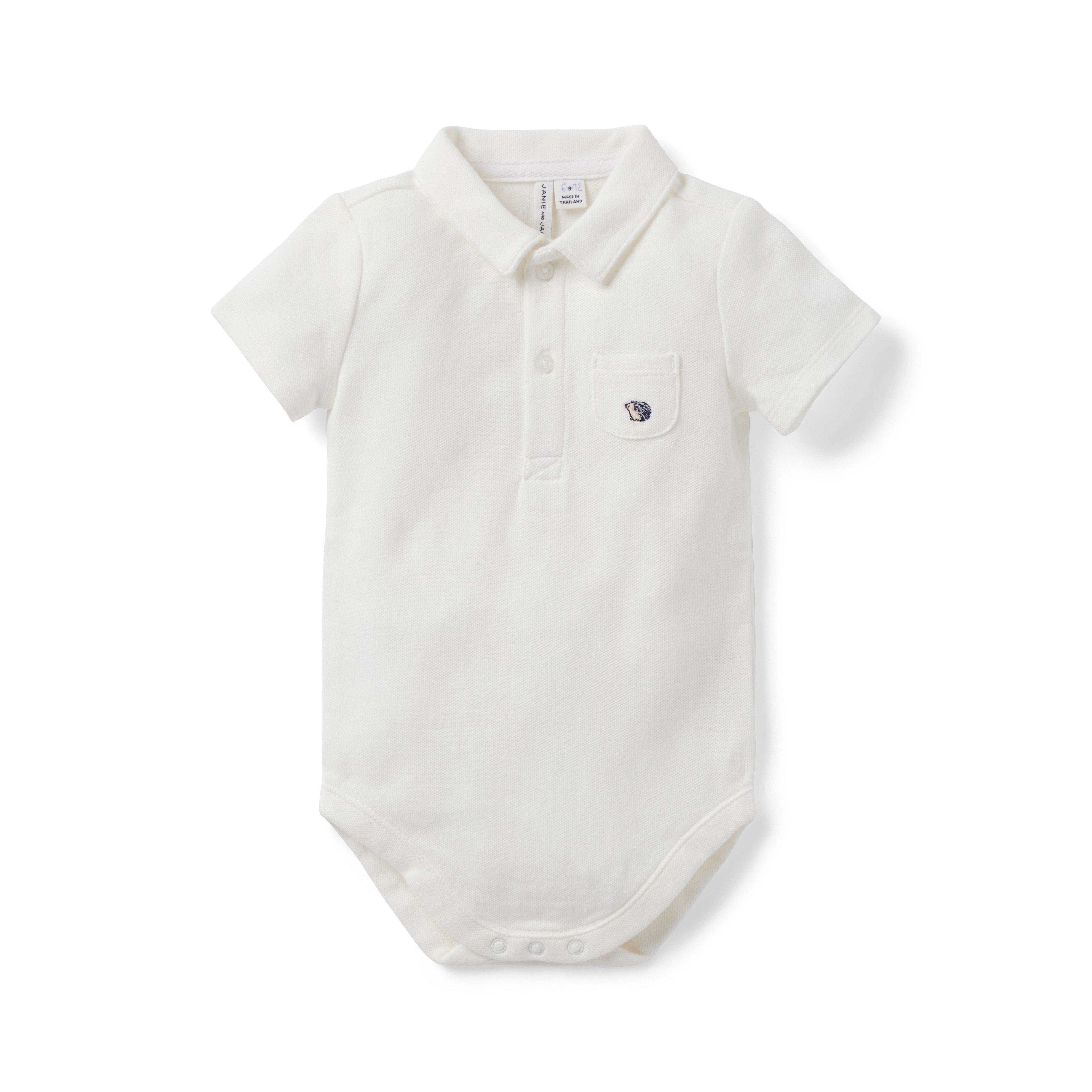 Newborn Jet Ivory Baby Polo Bodysuit by Janie and Jack