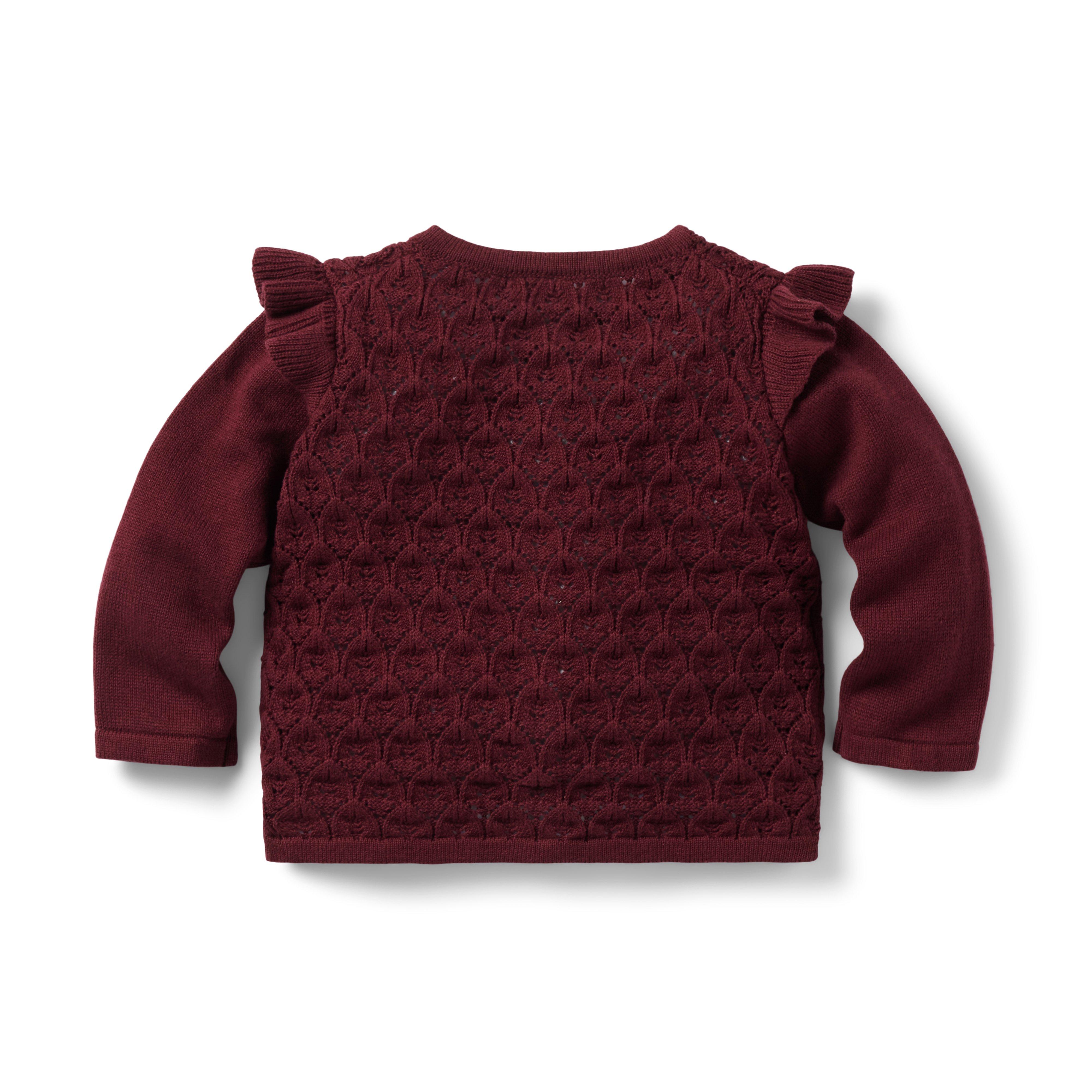 Baby Pointelle Ruffle Shoulder Cardigan image number 1