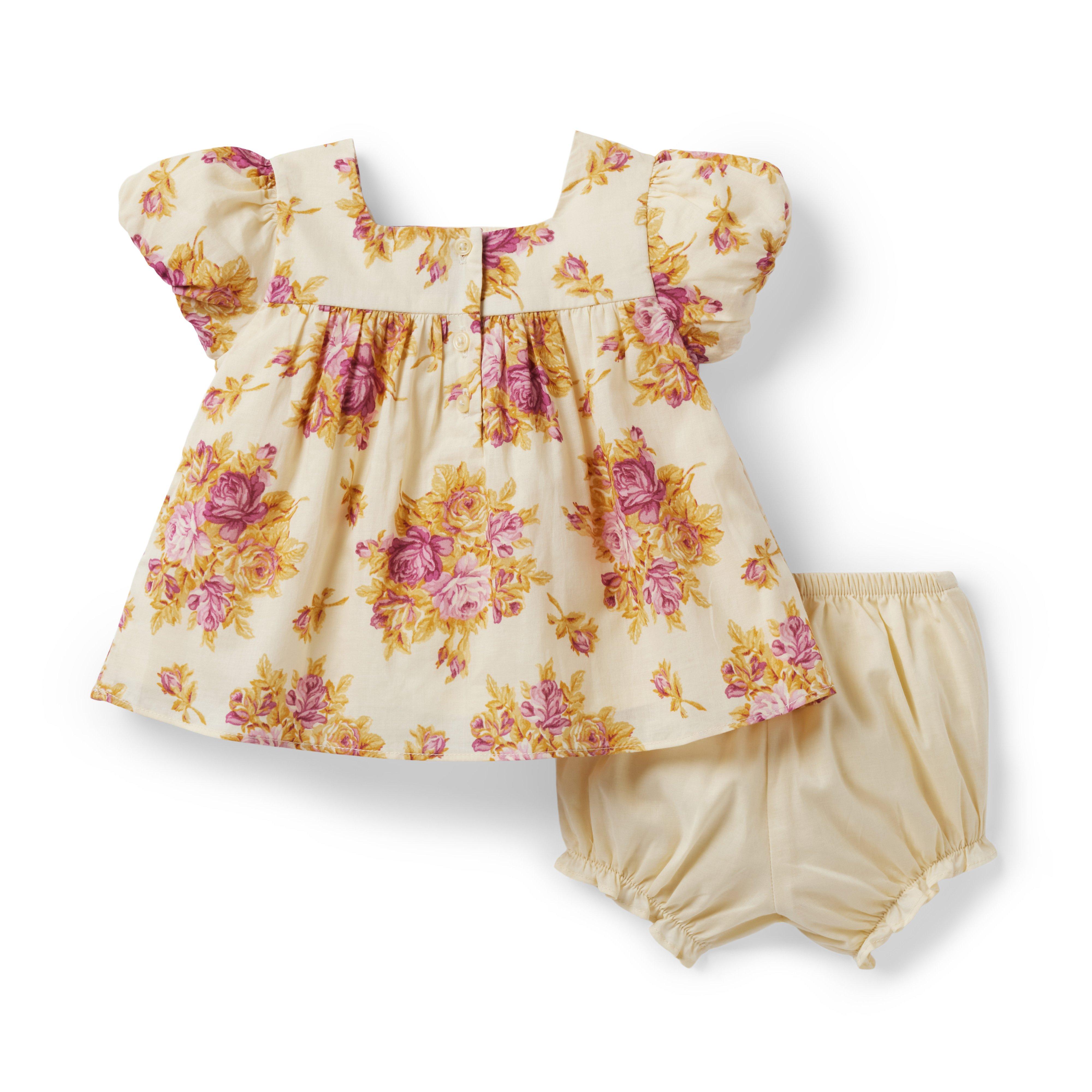 Baby Floral Puff Sleeve Matching Set image number 1