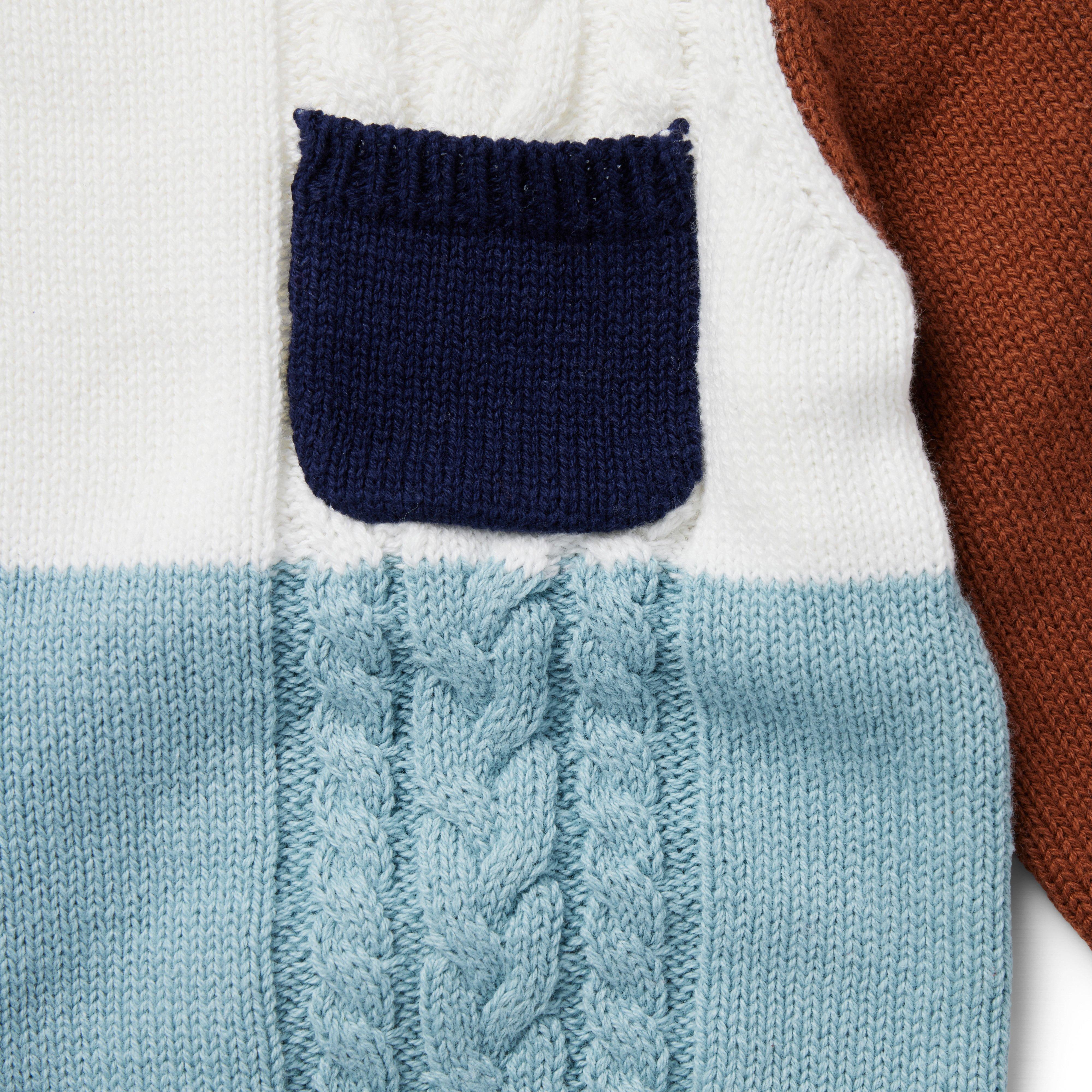 Baby Colorblocked Cable Knit Sweater image number 2