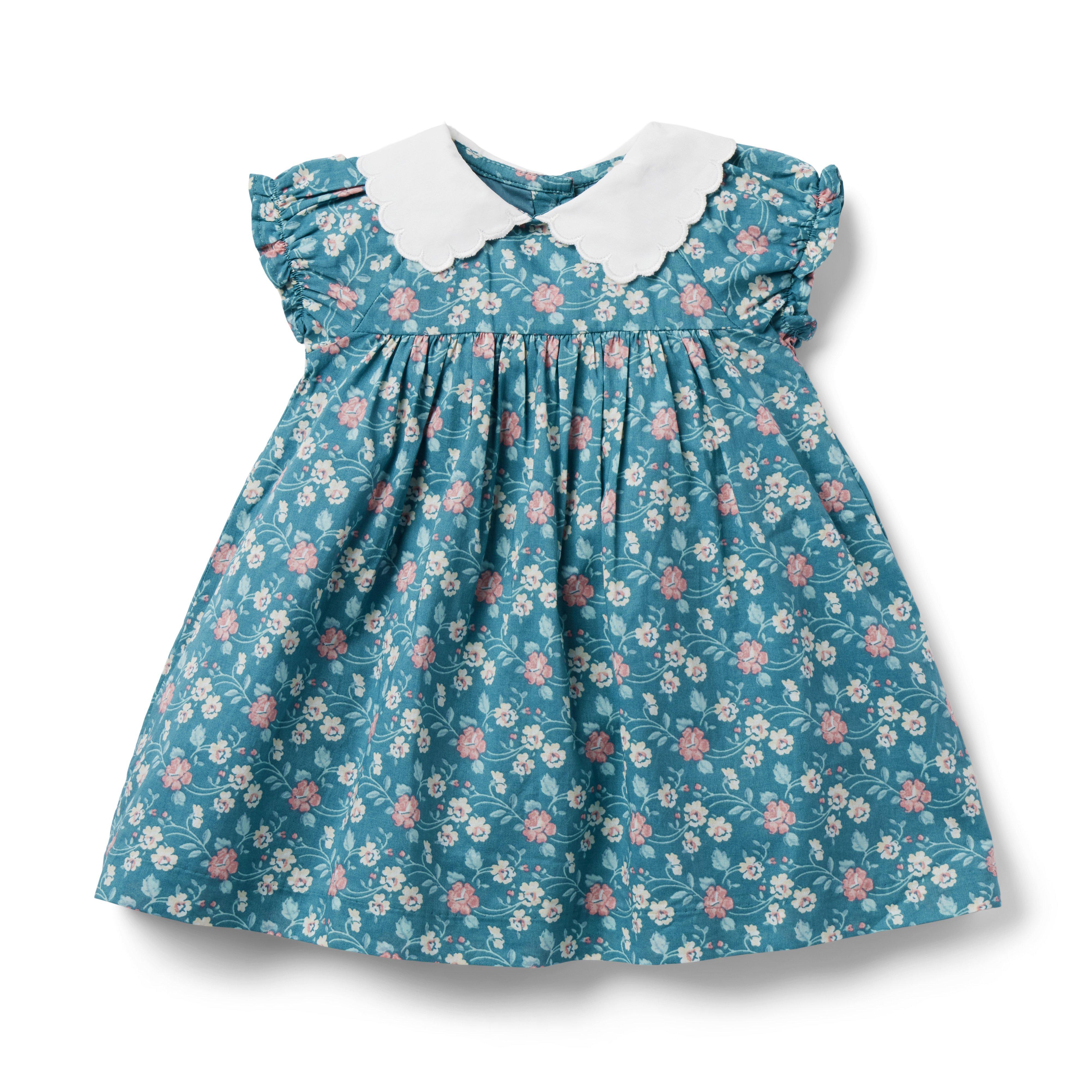 Baby Floral Scallop Collar Dress