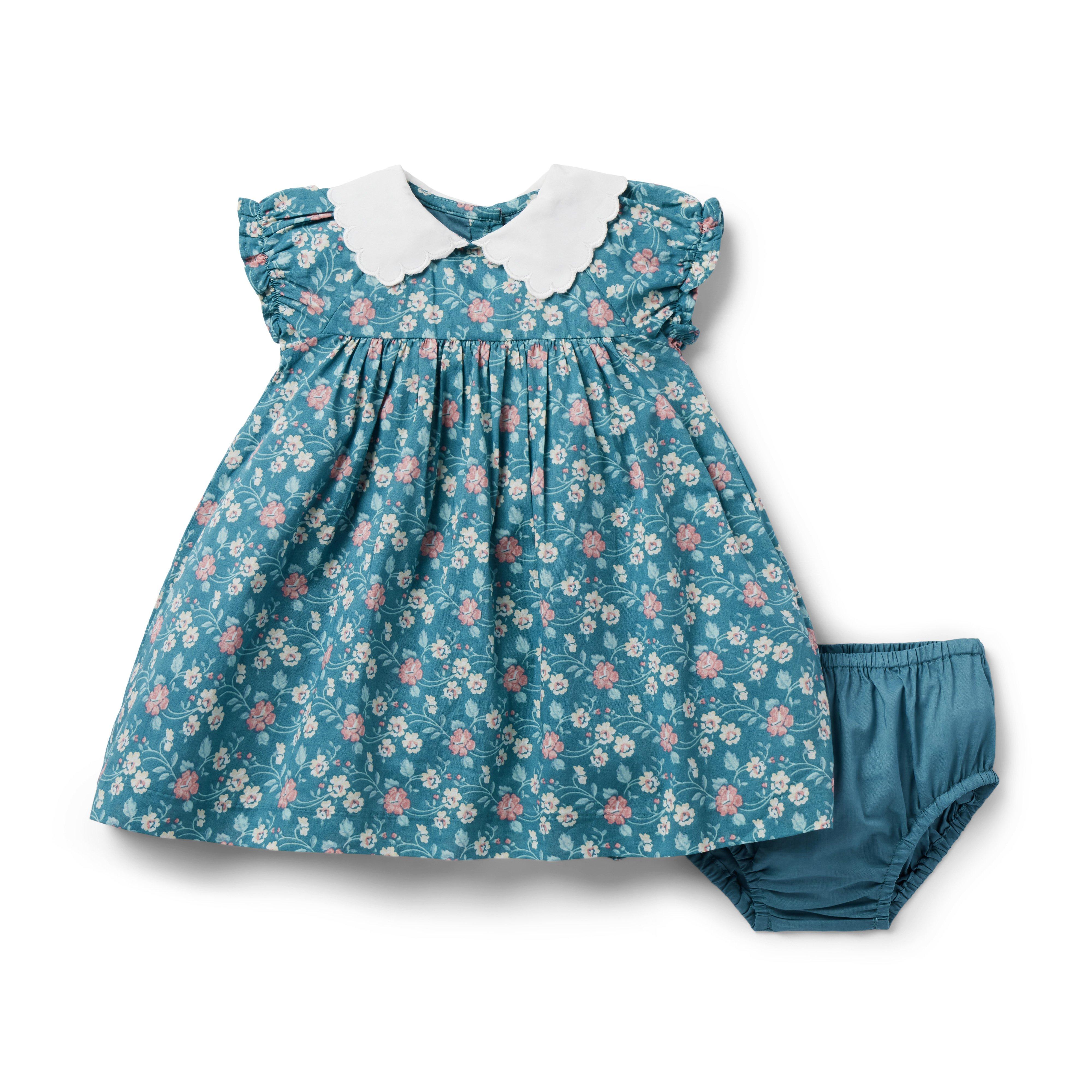 Baby Floral Scallop Collar Dress image number 2