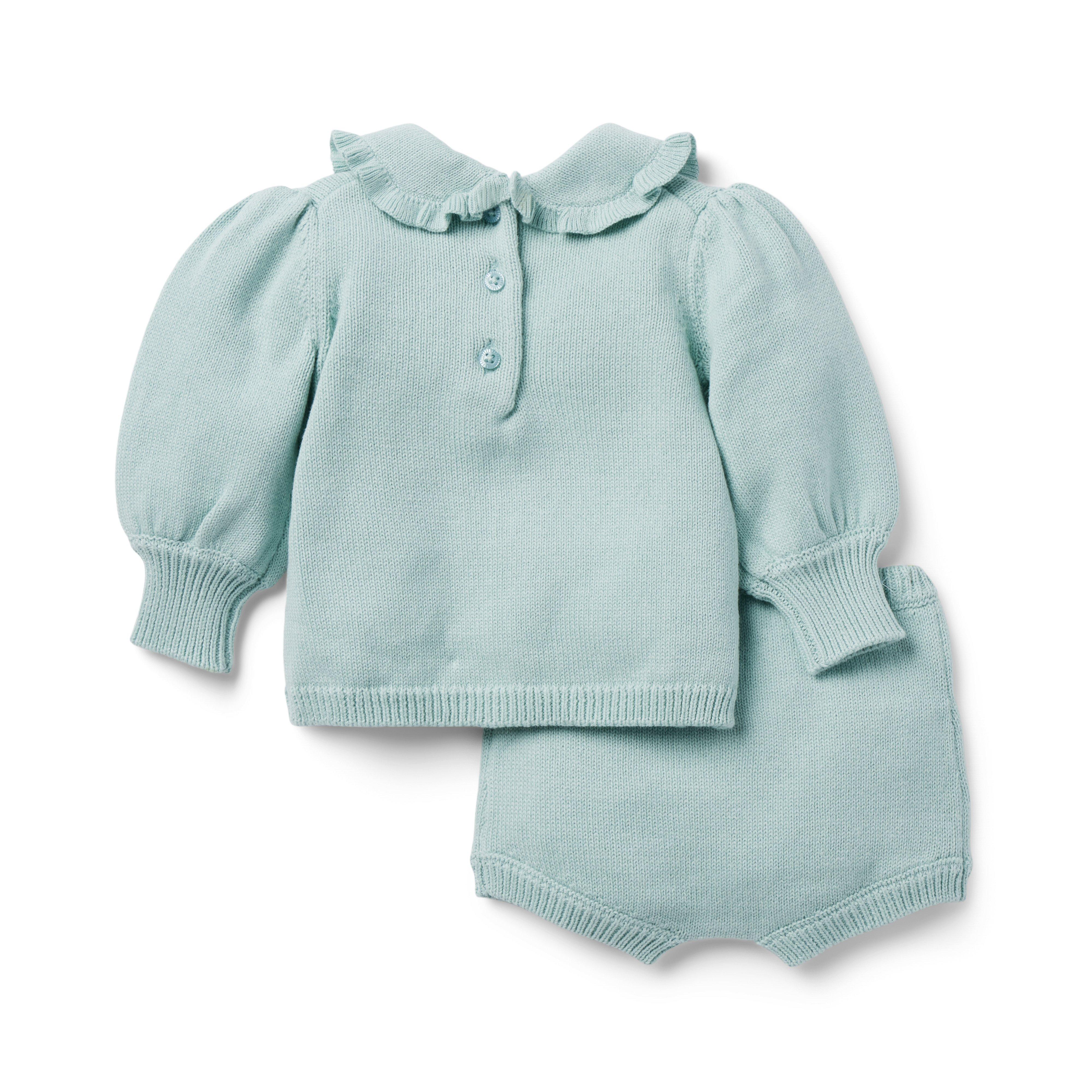Baby Embroidered Flower Sweater Matching Set image number 1