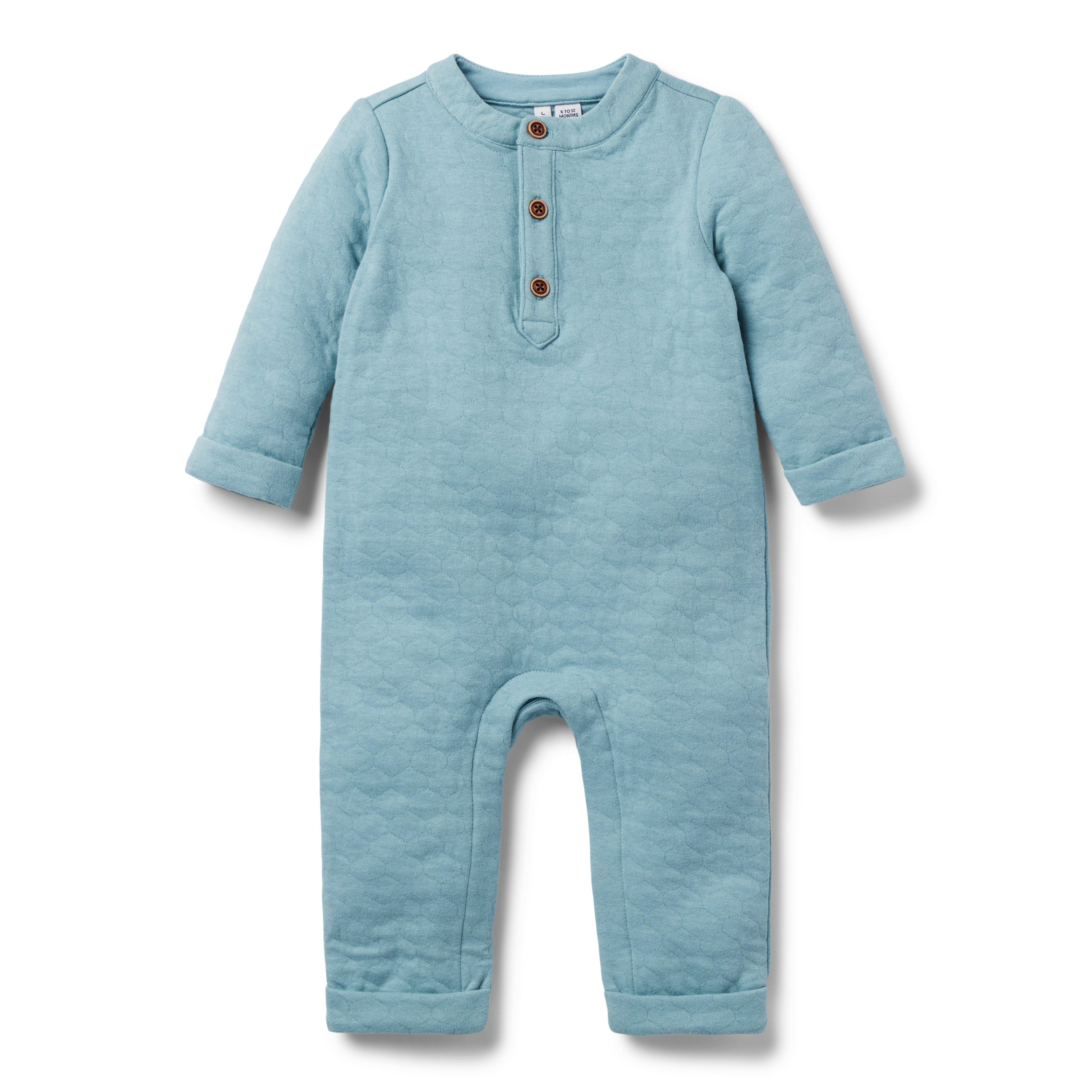 Baby Quilted Henley One-Piece image number 0