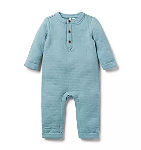 Baby Quilted Henley One-Piece