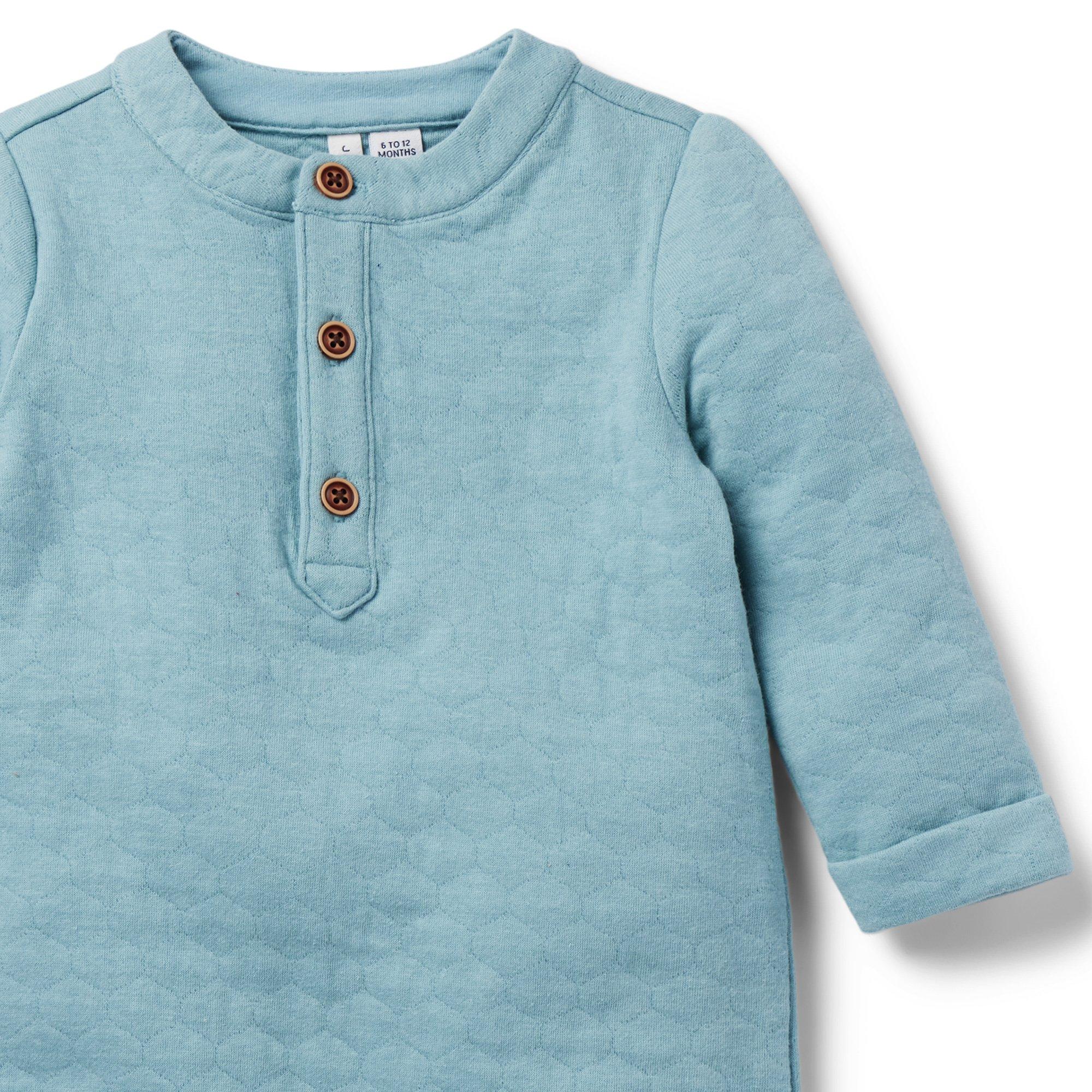 Baby Quilted Henley One-Piece image number 3