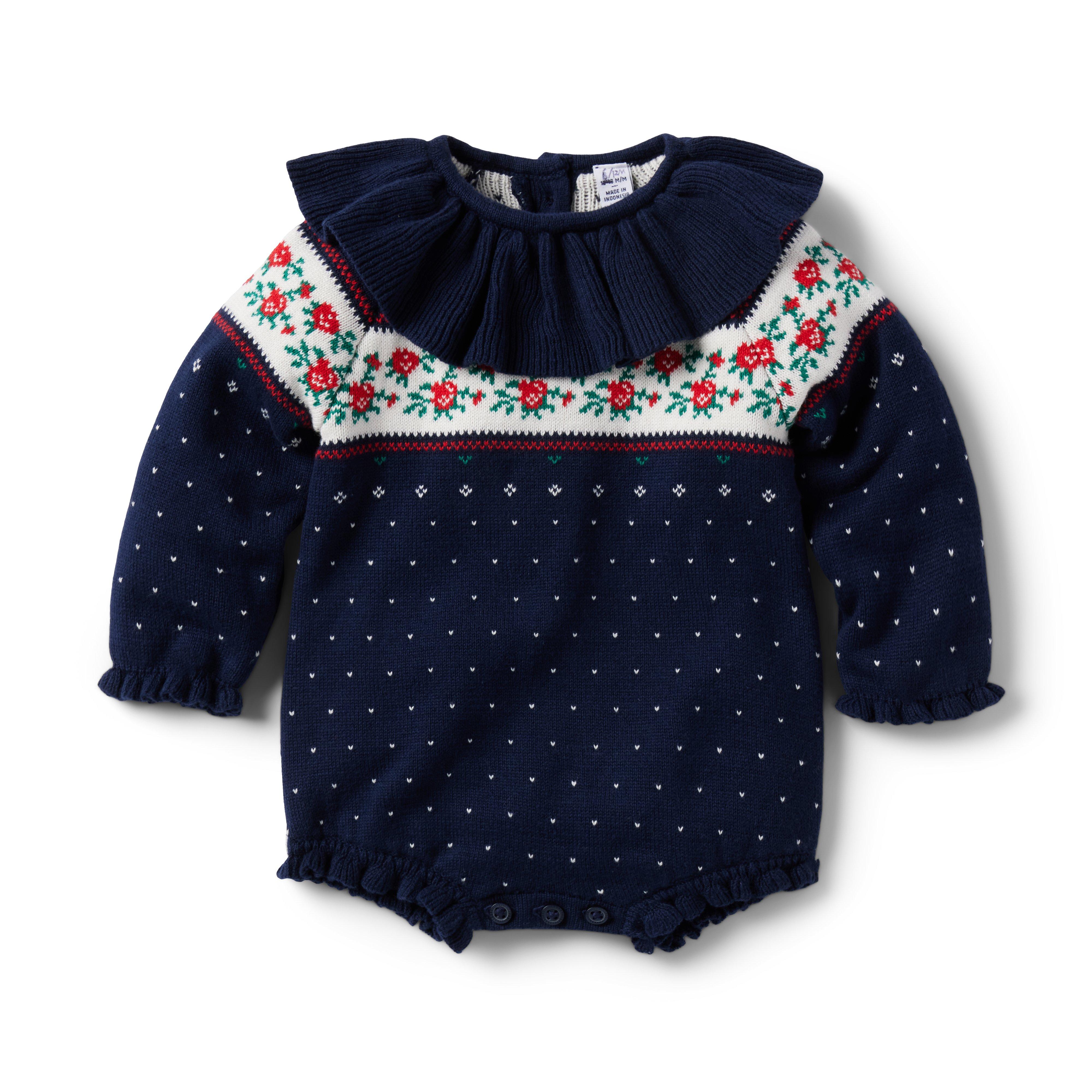 Baby Rose Fair Isle Sweater Romper image number 0