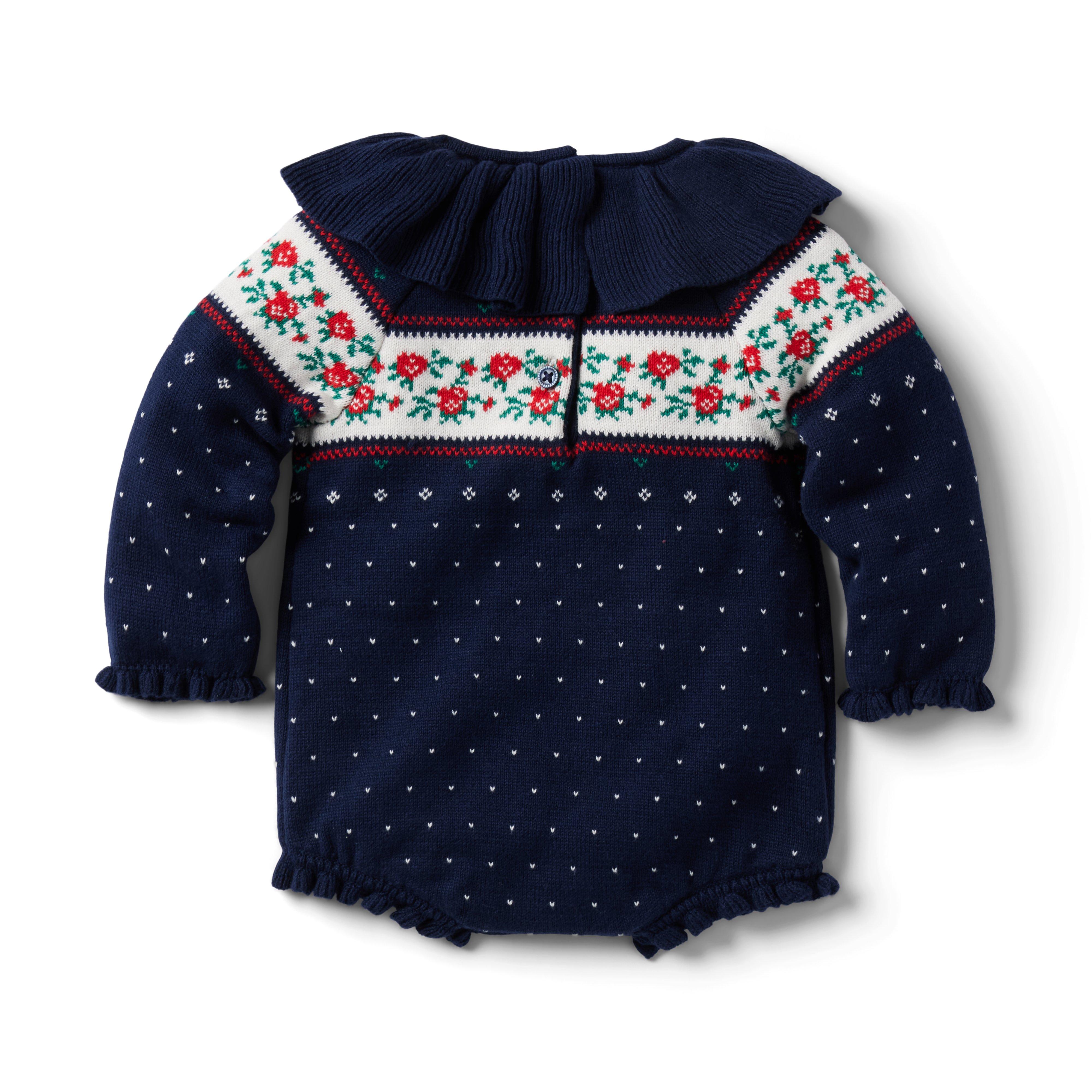 Baby Rose Fair Isle Sweater Romper image number 1