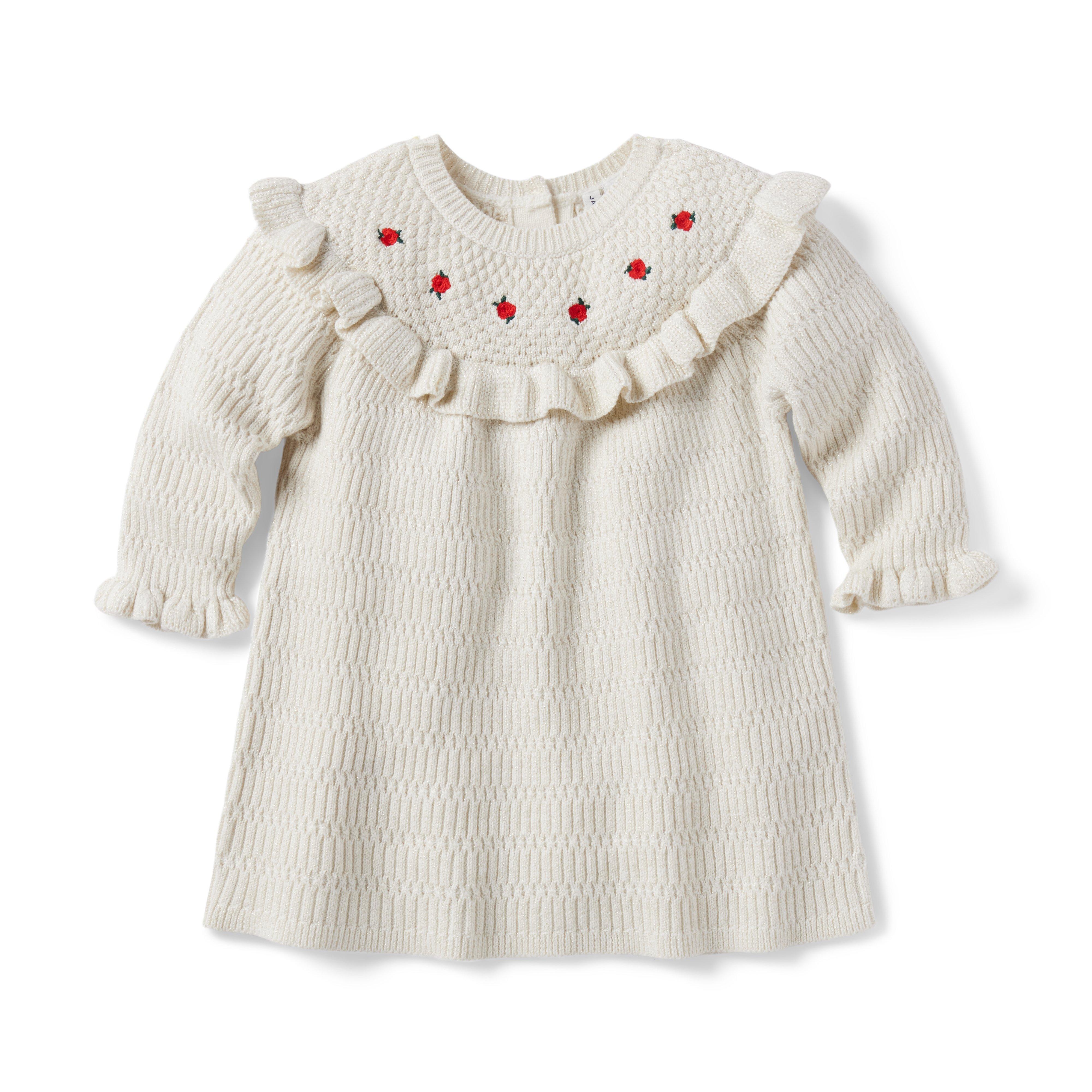 Baby Rose Ruffle Sweater Dress