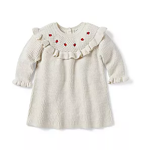 Baby Rose Ruffle Sweater Dress