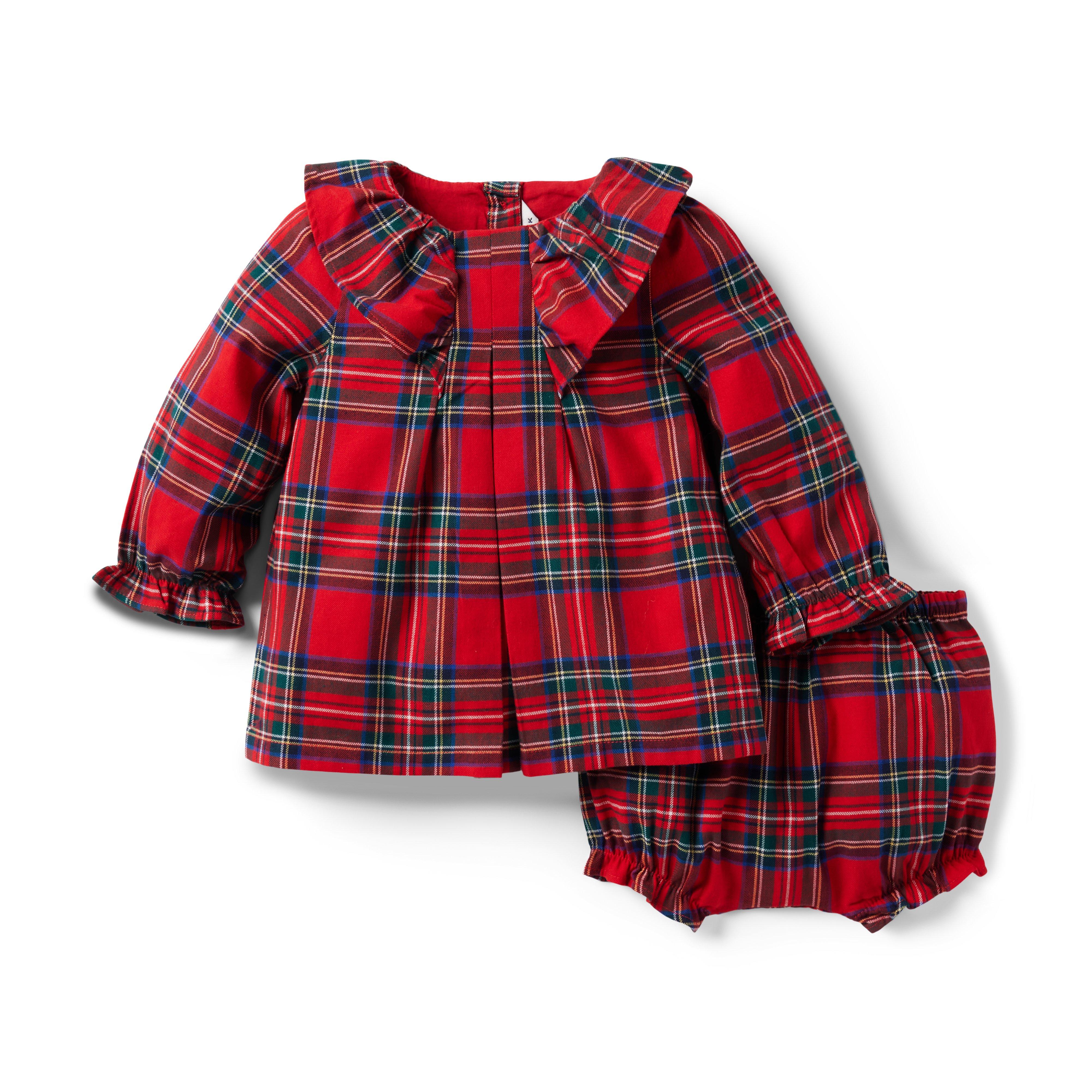 Baby Plaid Ruffle Matching Set