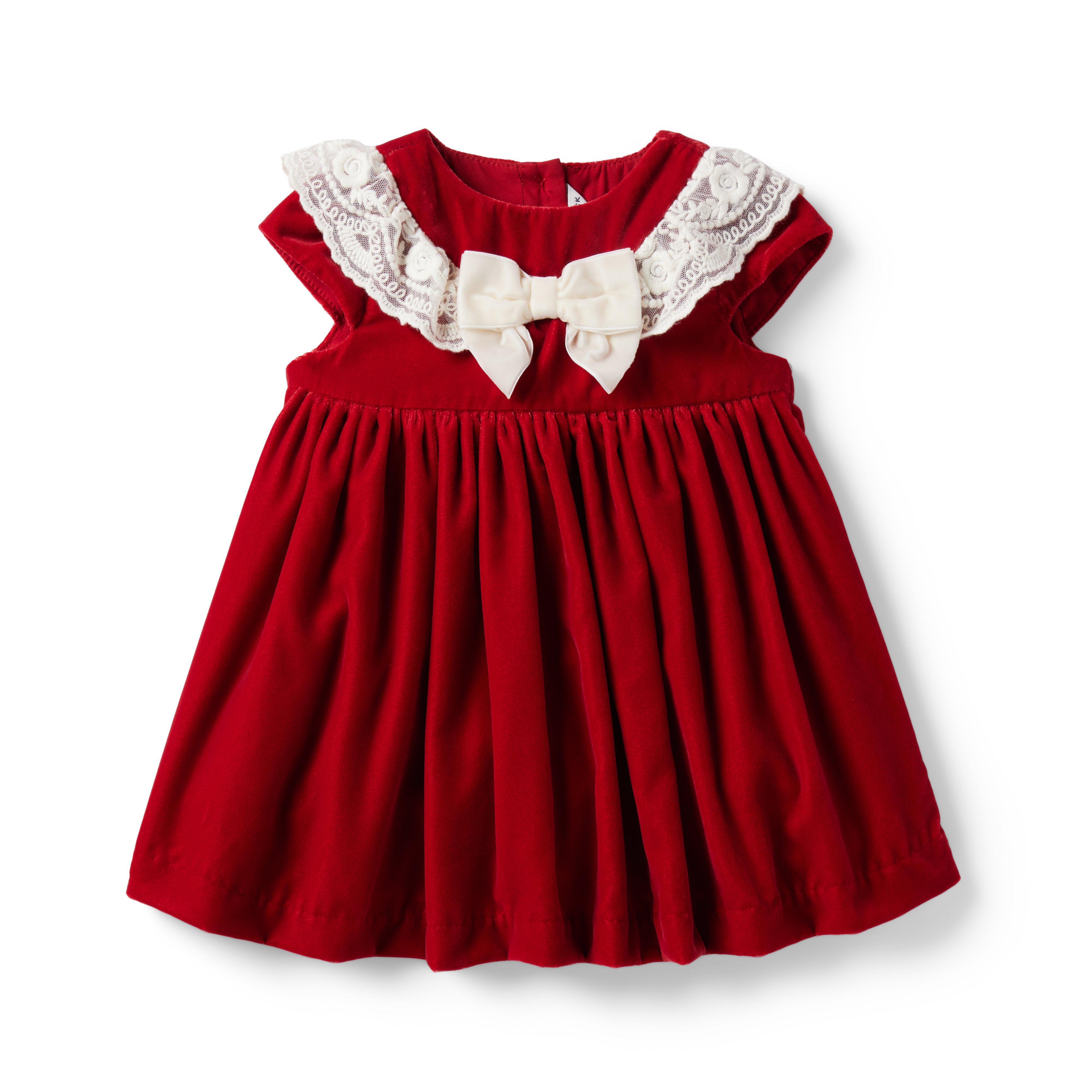 Baby Lace Ruffle Velvet Dress