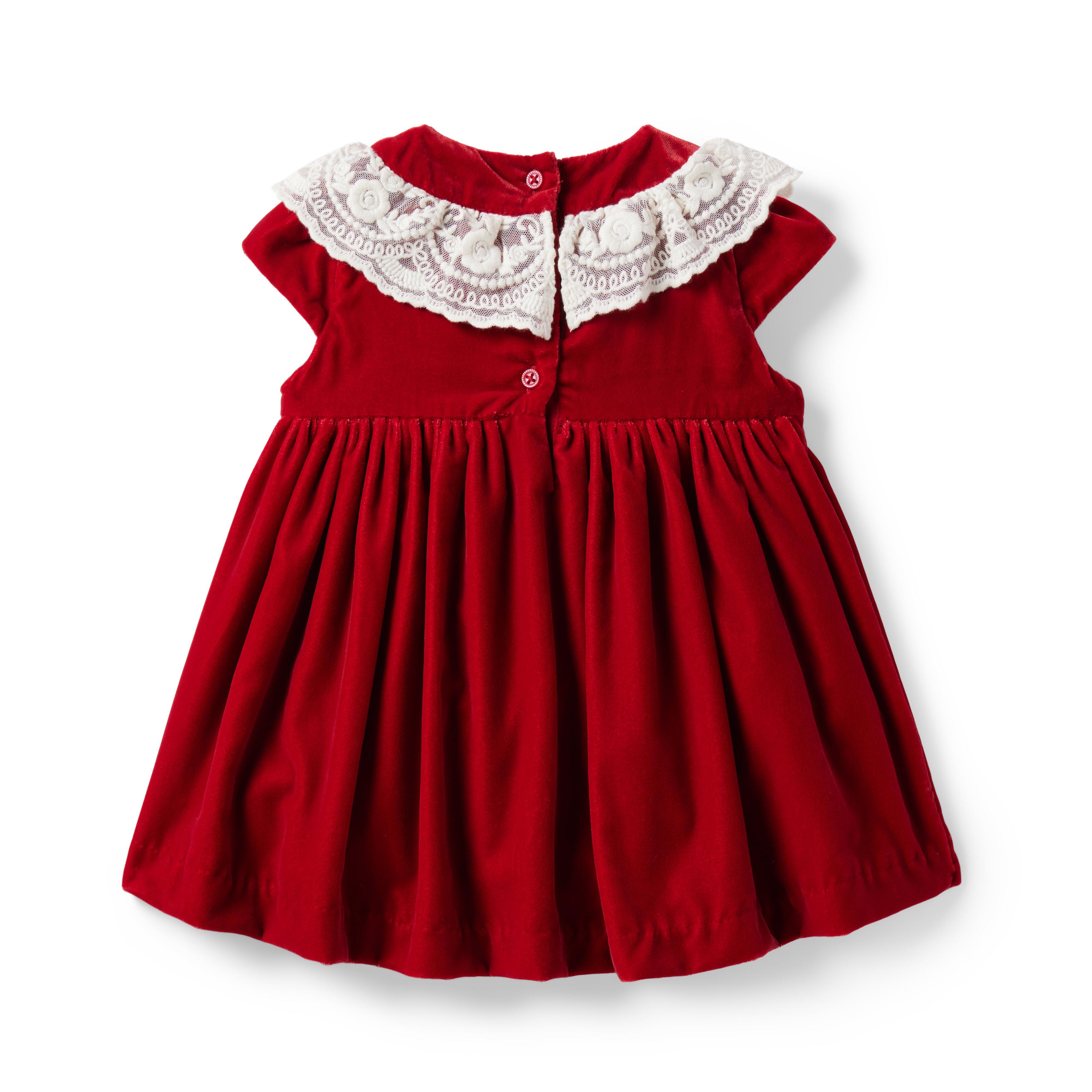 Baby Lace Ruffle Velvet Dress image number 1