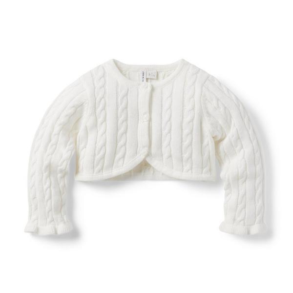 Janie and Jack Baby Cropped Cable Knit Cardigan