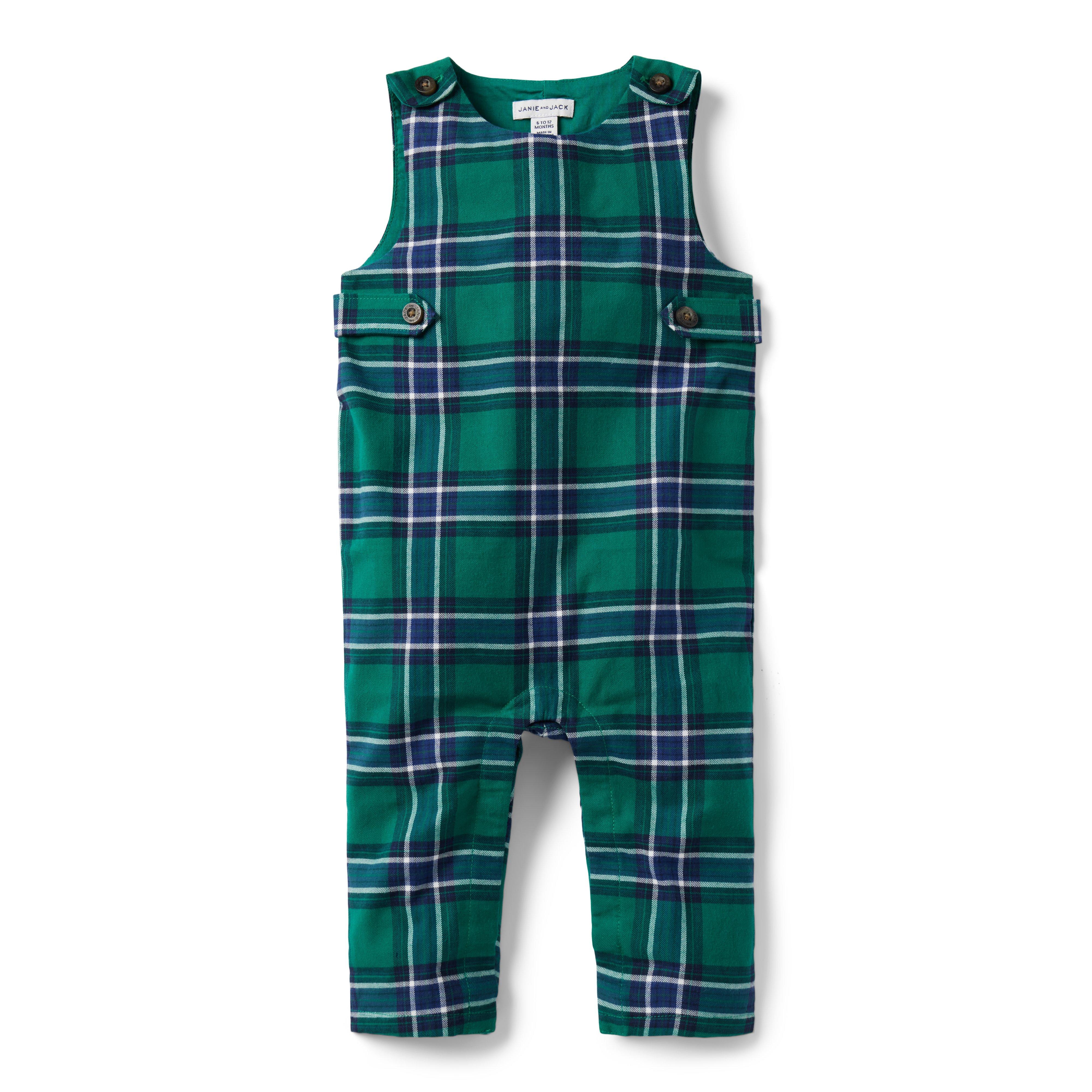 Baby Plaid Twill Overall image number 0