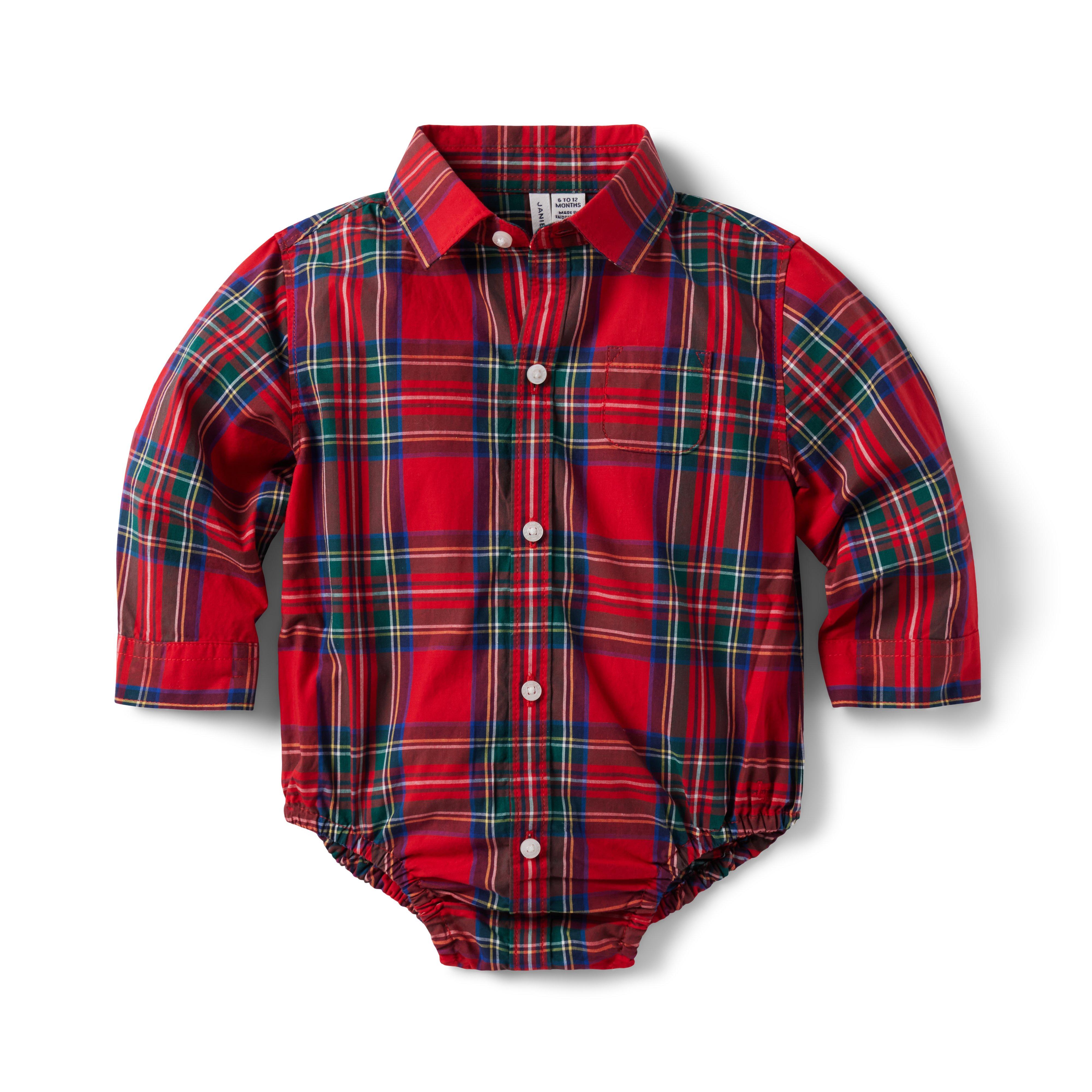 Baby Plaid Poplin Bodysuit image number 0