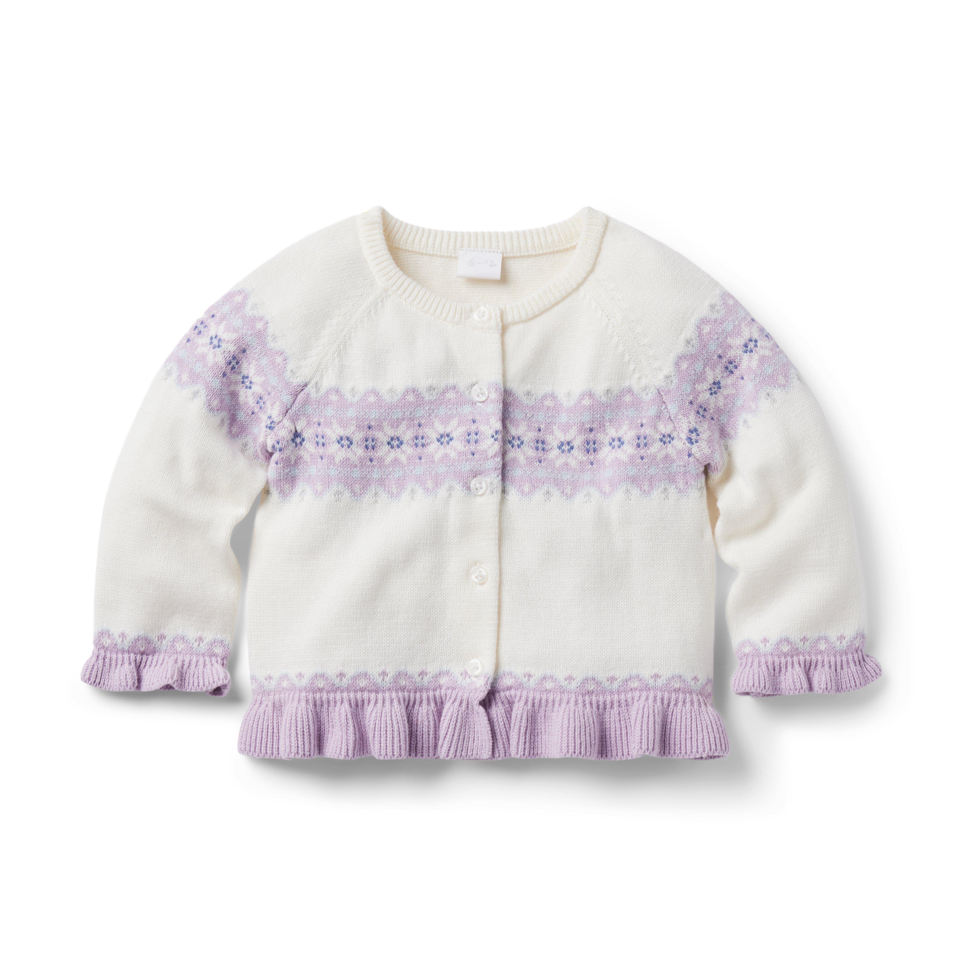 Baby Fair Isle Ruffle Cardigan