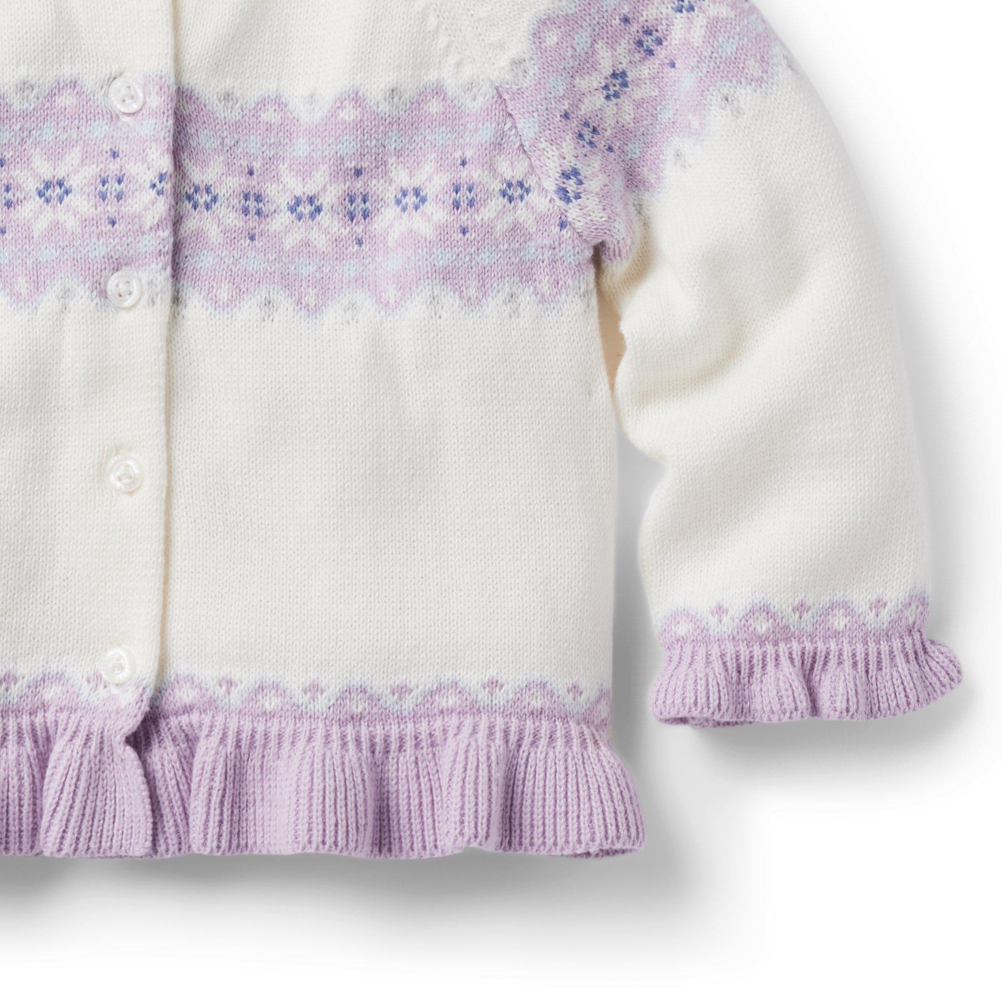 Baby Fair Isle Ruffle Cardigan image number 3