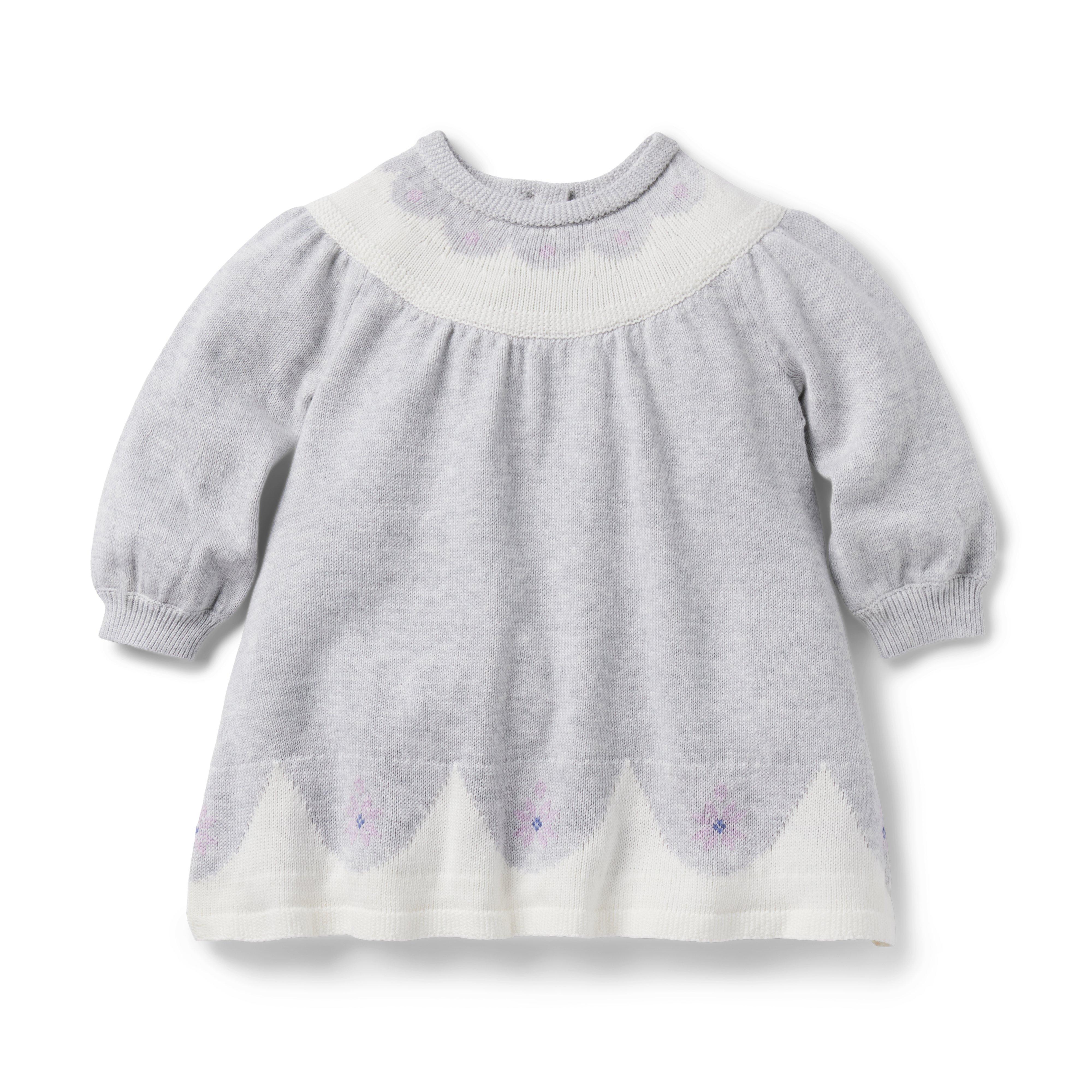 Baby Fair Isle Puff Sleeve Sweater Dress image number 0