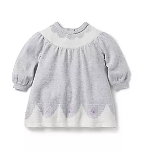 Baby Fair Isle Puff Sleeve Sweater Dress