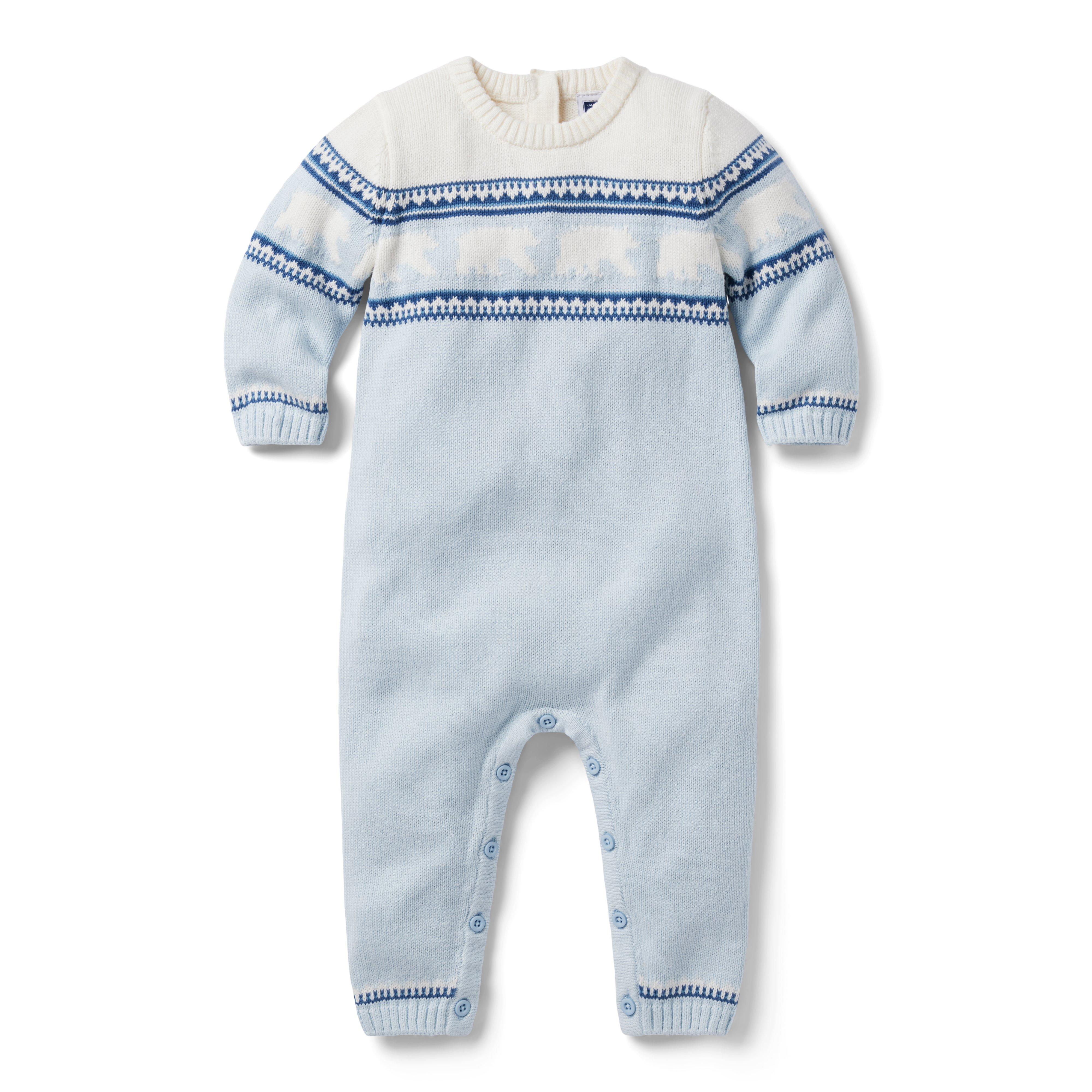 Baby Fair Isle Polar Bear Sweater One-Piece