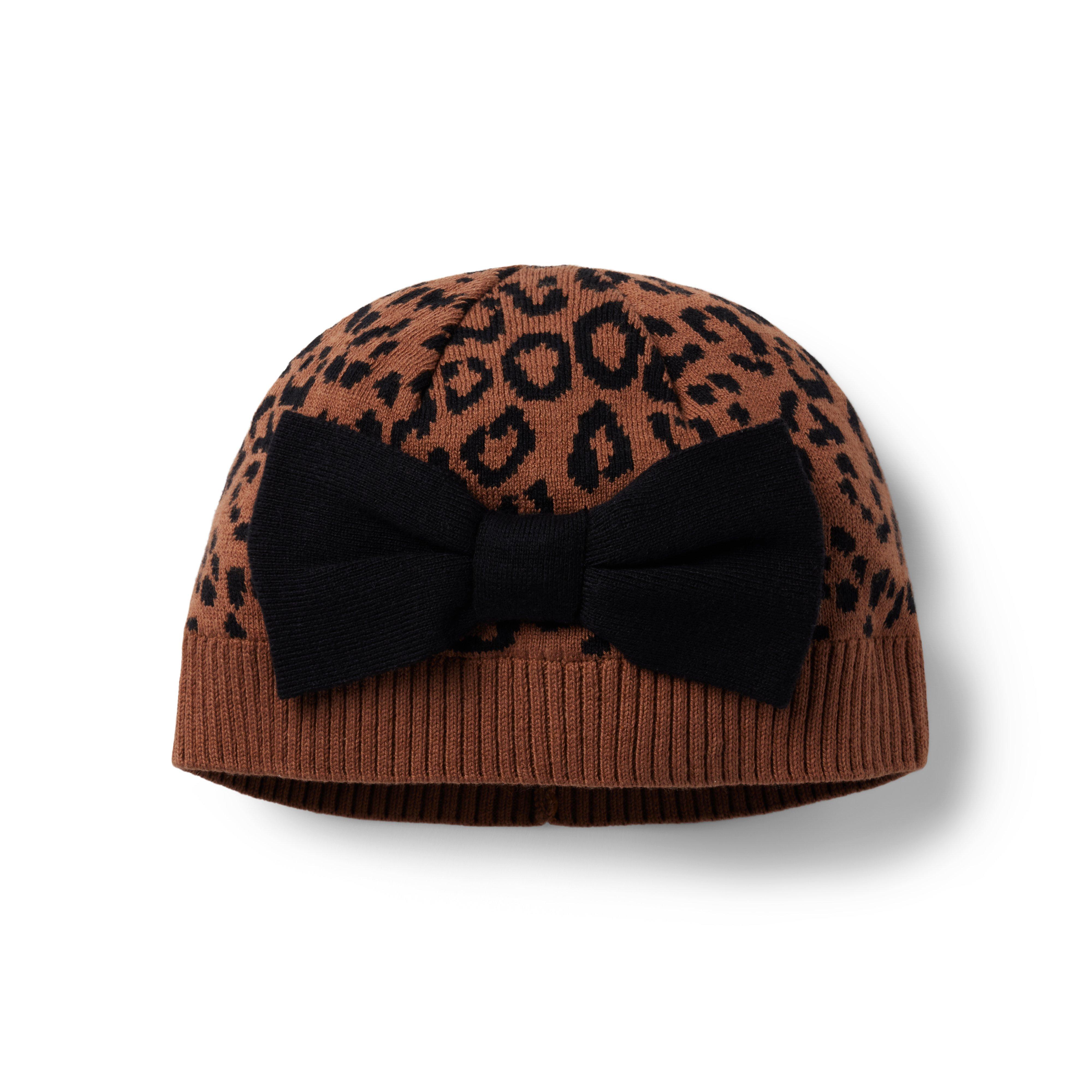 Leopard Bow Sweater Beanie