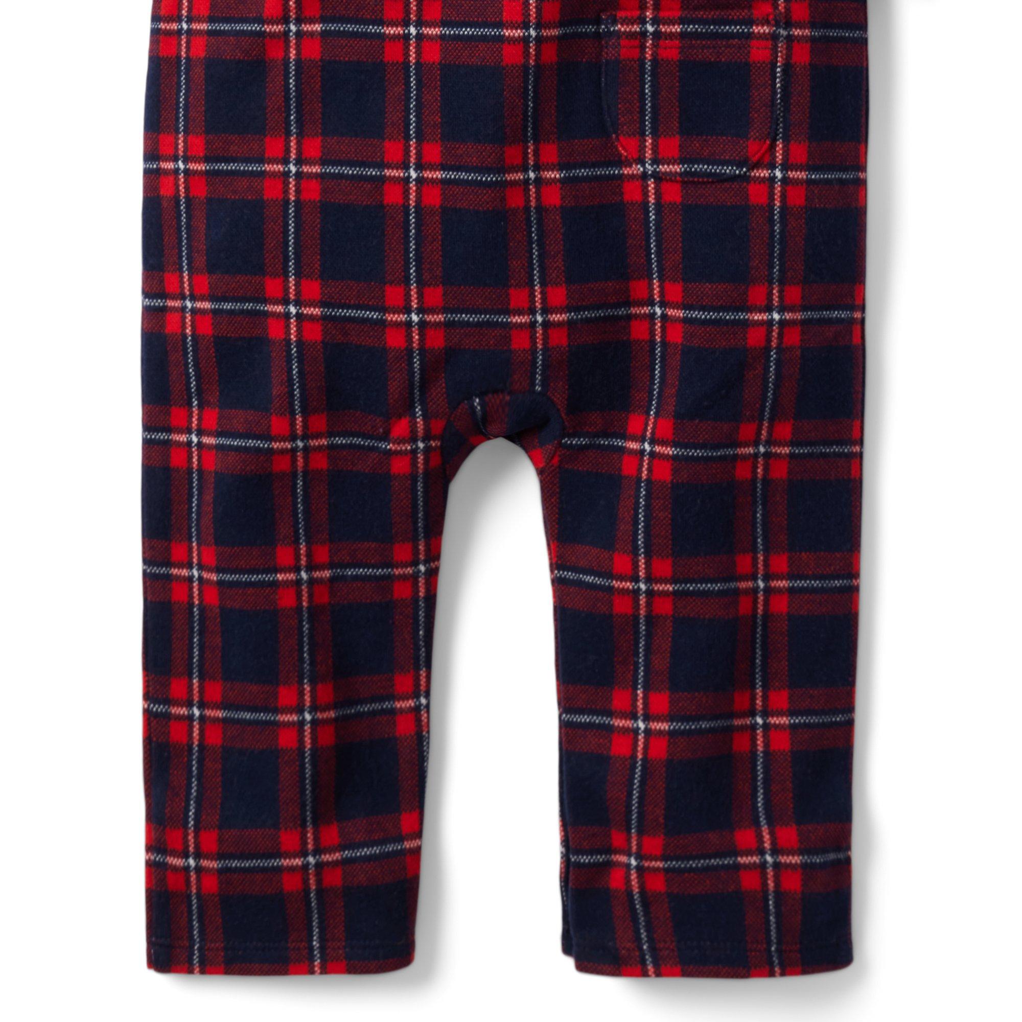 Baby Plaid Shawl Collar One-Piece image number 4