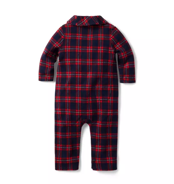 Baby Plaid Shawl Collar One-Piece image number 1