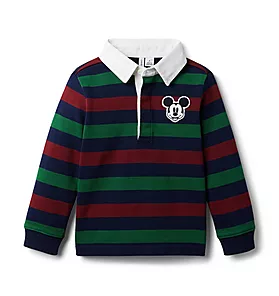 Disney Mickey Mouse Striped Rugby Shirt