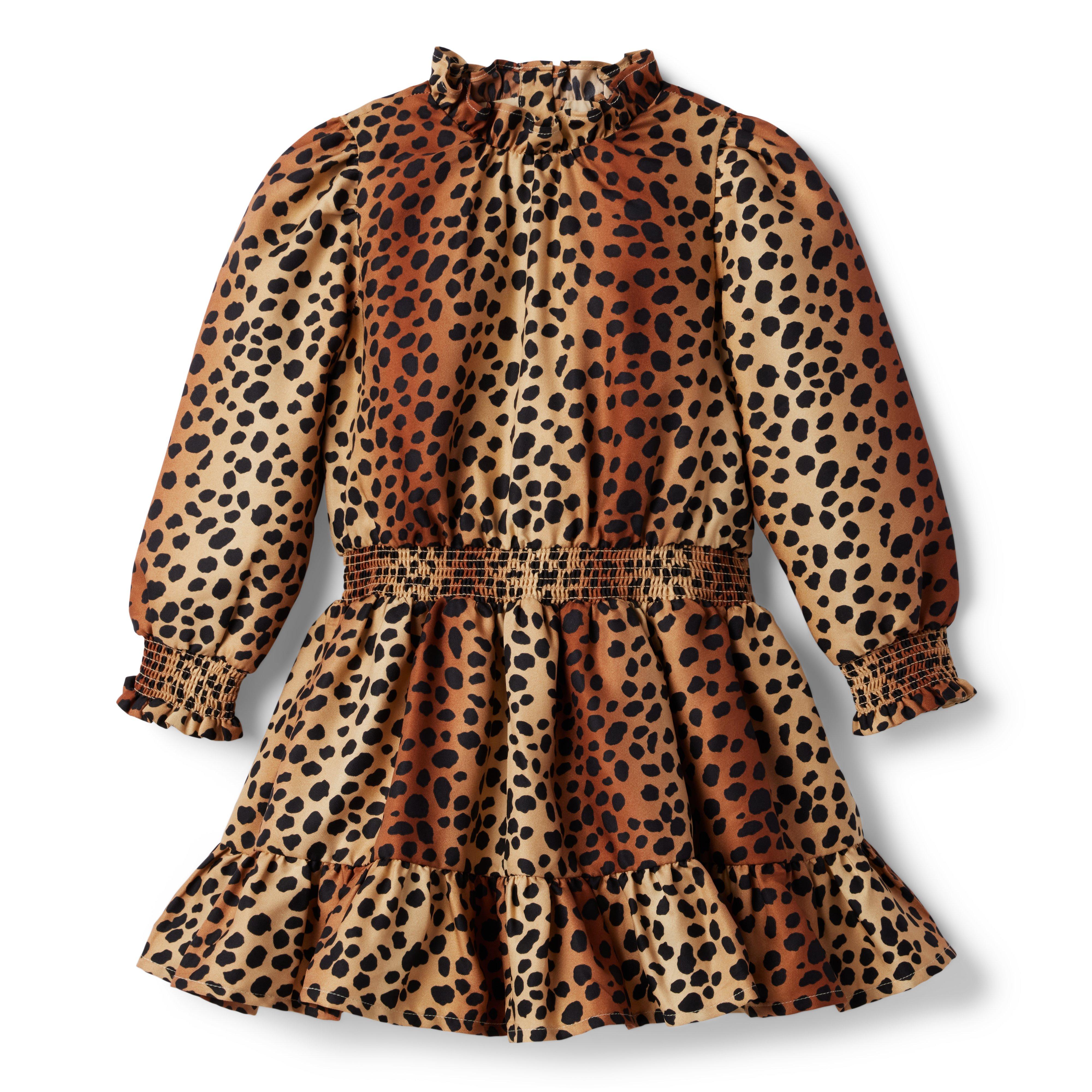 Leopard Smocked Ruffle Dress image number 0