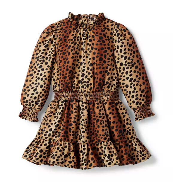 Leopard Smocked Ruffle Dress