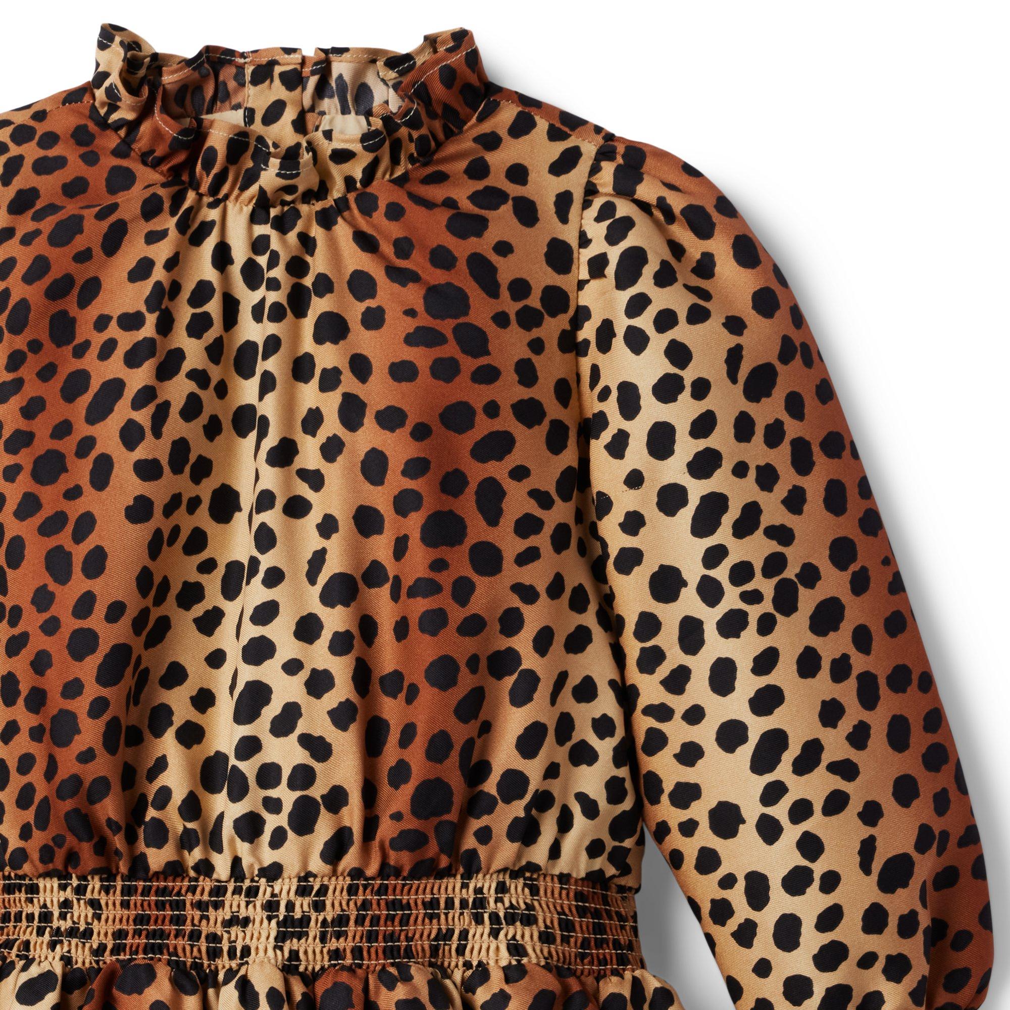 Leopard Smocked Ruffle Dress image number 2