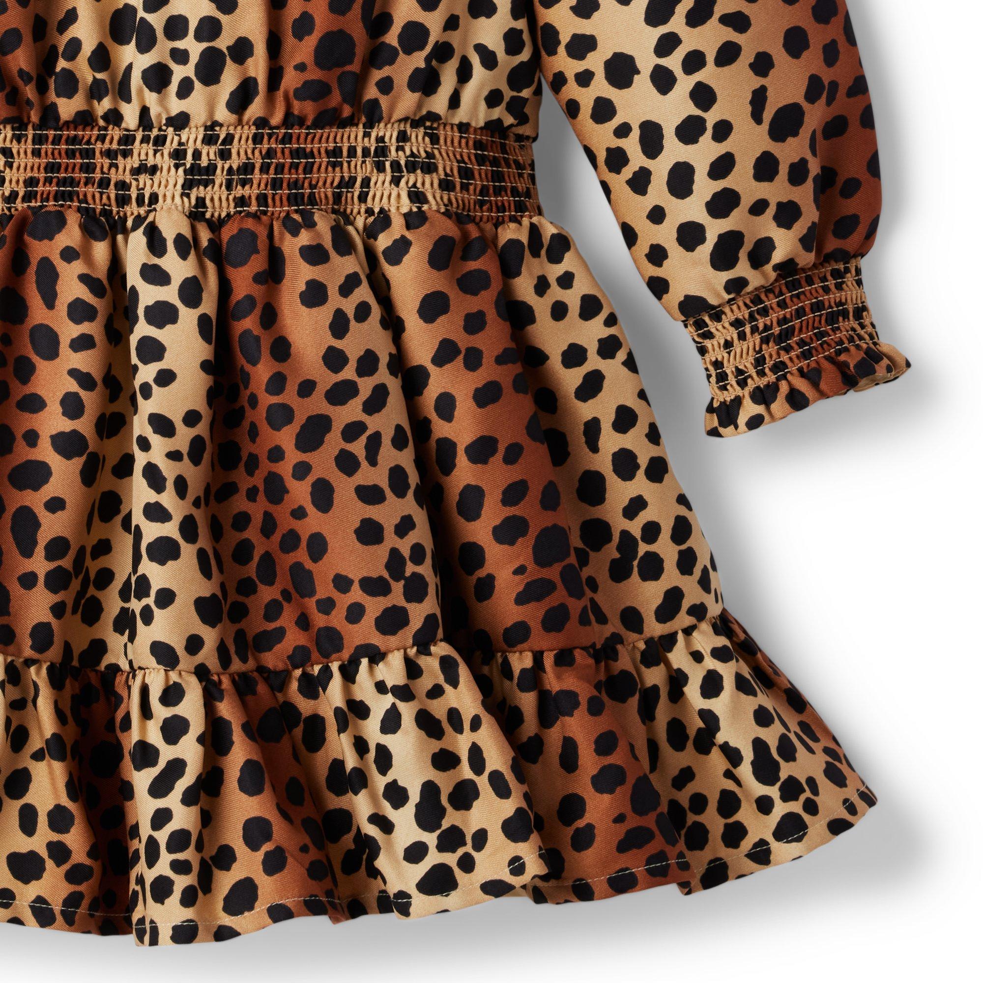 Leopard Smocked Ruffle Dress image number 3