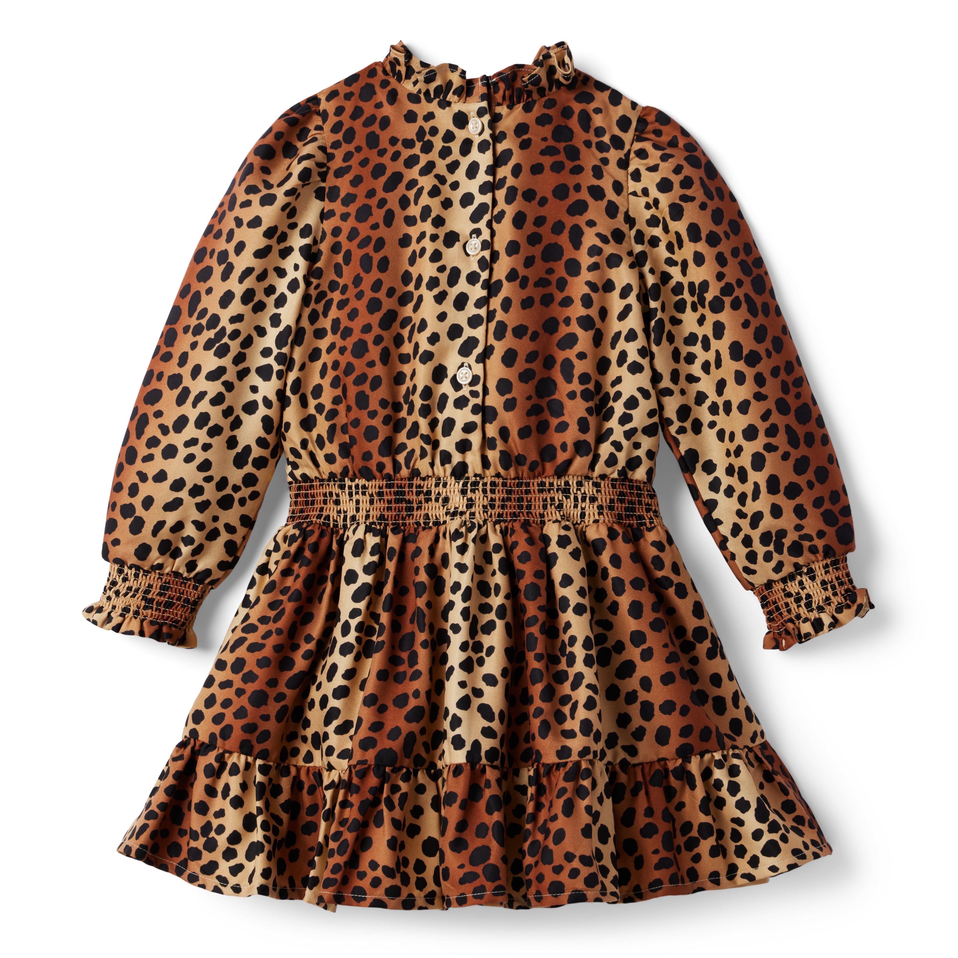 Leopard Smocked Ruffle Dress image number 1