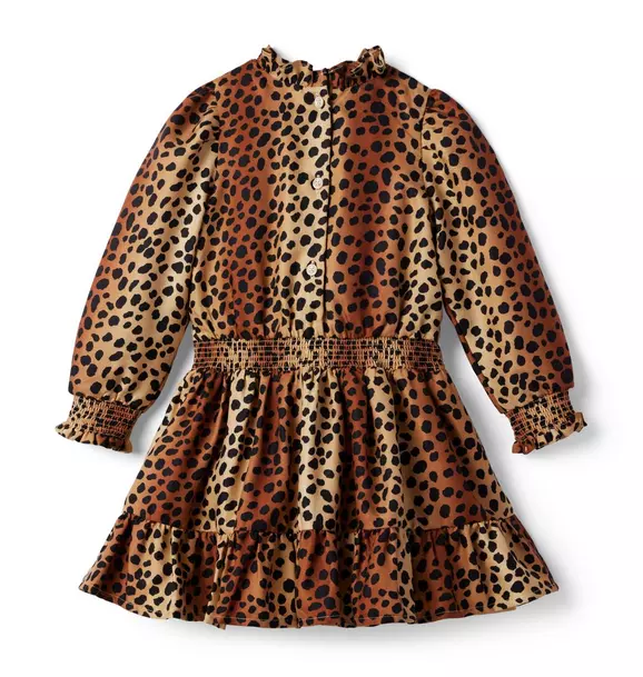 Leopard Smocked Ruffle Dress image number 1