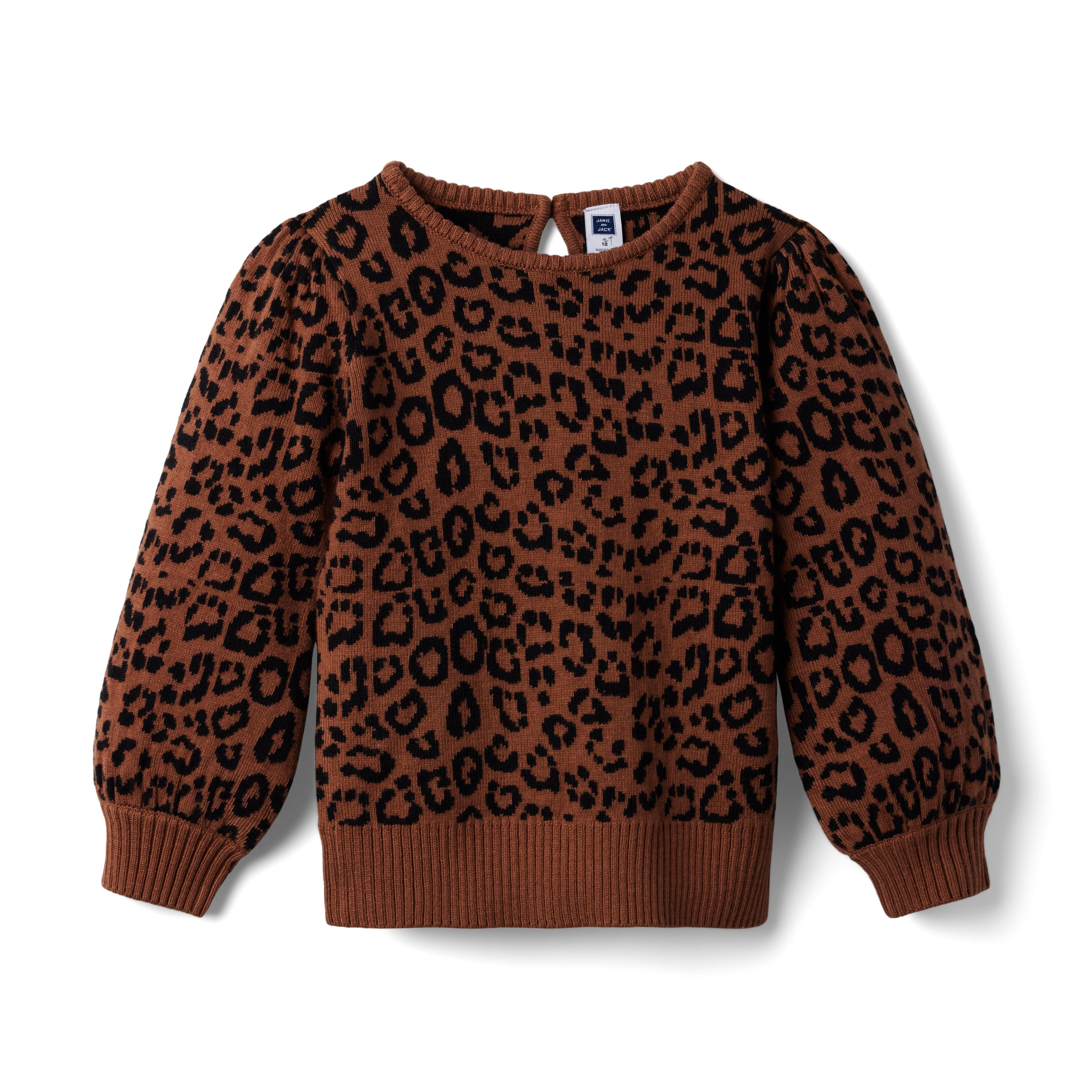 Leopard Bishop Sleeve  Sweater image number 0
