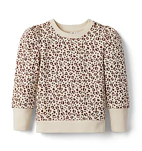 Leopard Puff Sleeve Sweatshirt