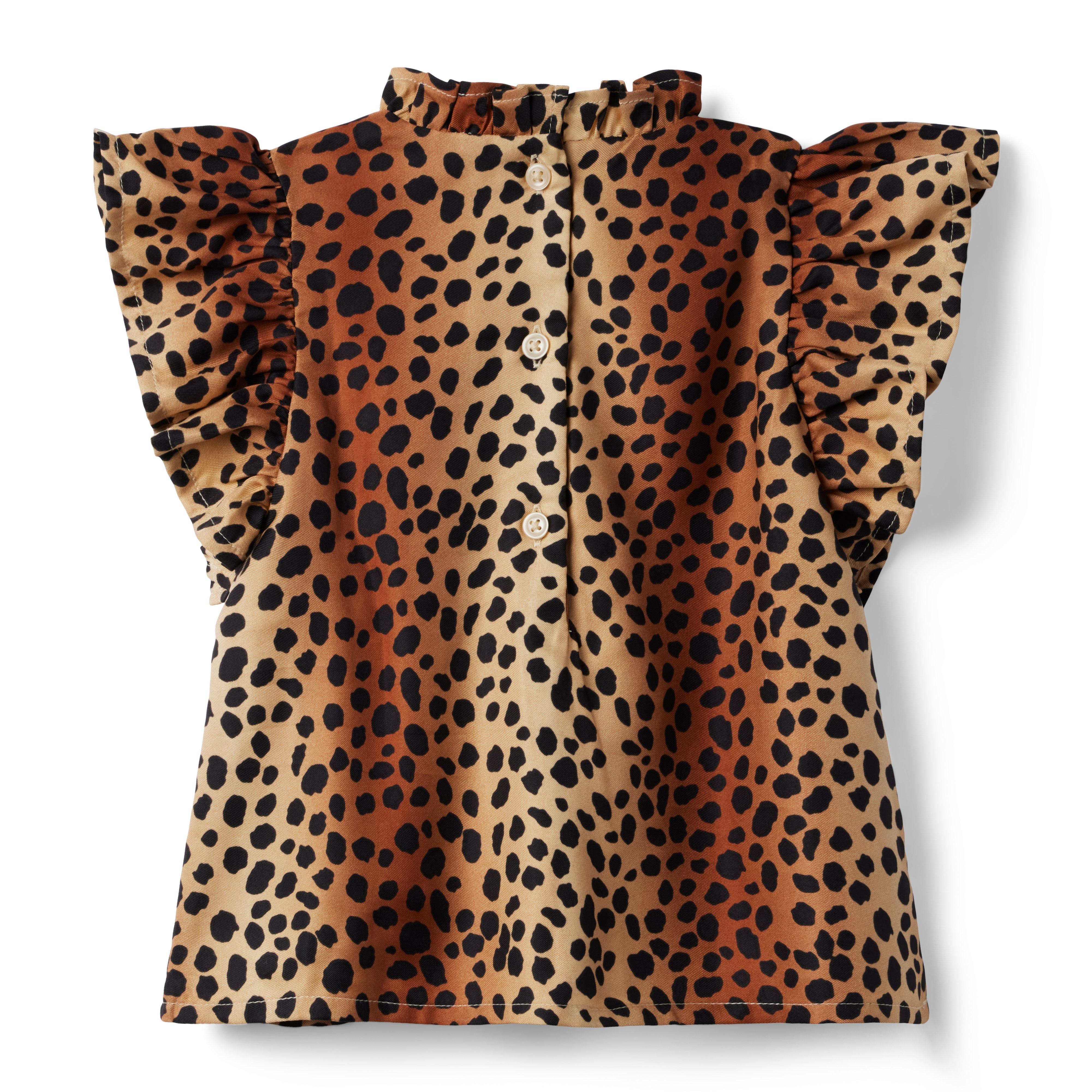 Leopard Ruffle Sleeve Top image number 1