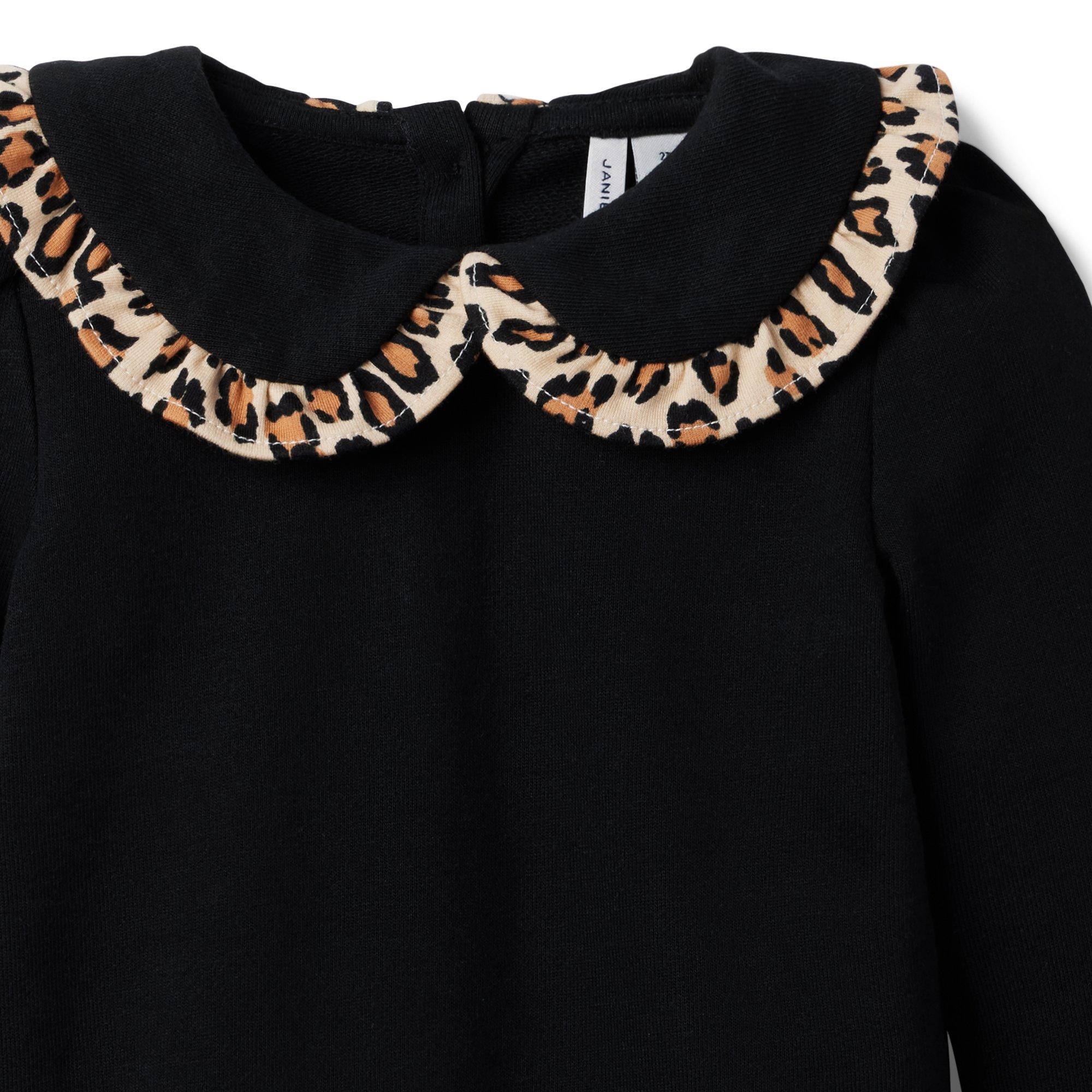 Girl JJ Black Leopard Collar Sweatshirt by Janie and Jack