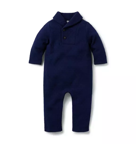 Baby Quilted Shawl Collar One-Piece