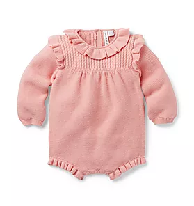 Baby Cable Knit Ruffle Sweater Romper